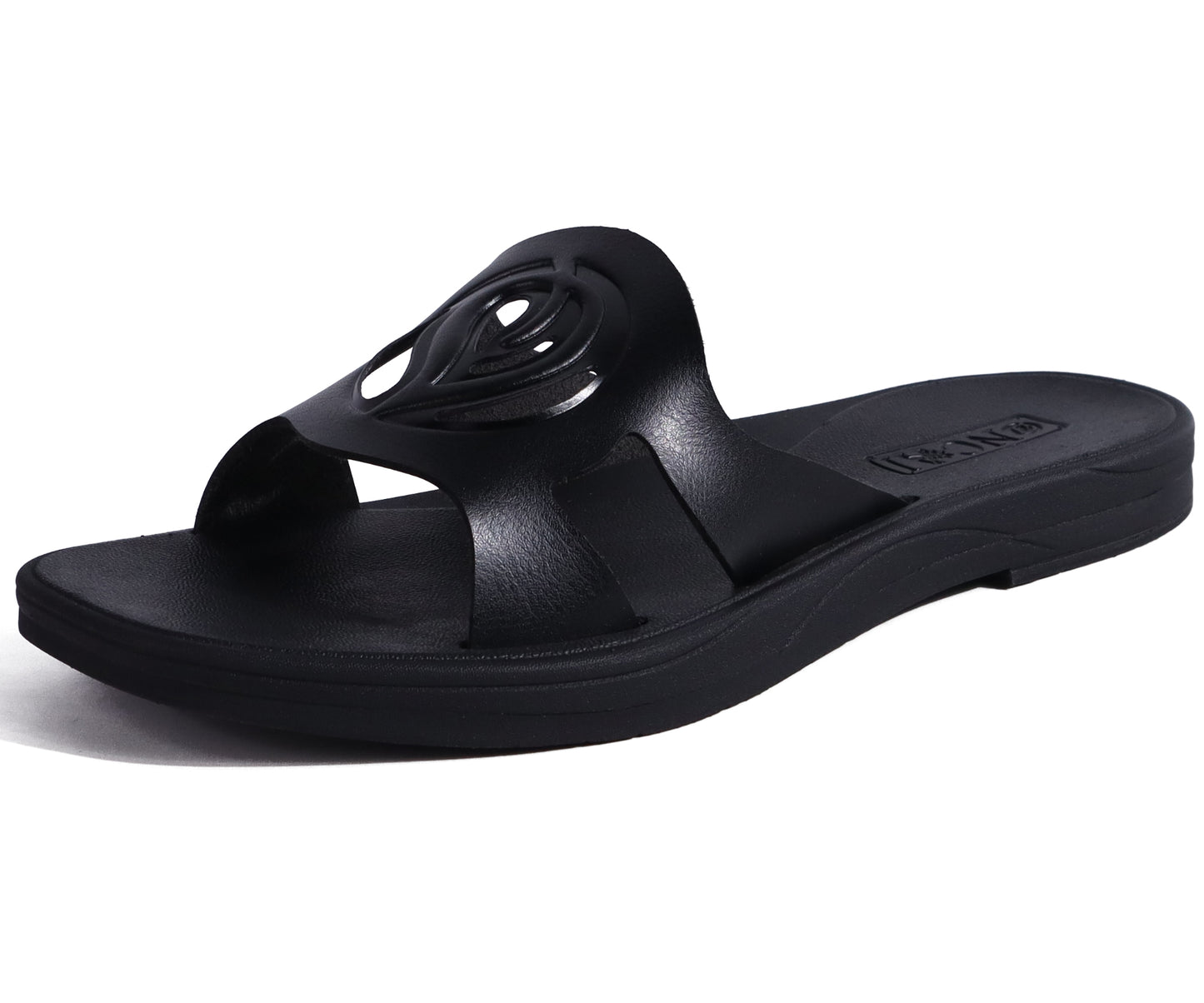 ONCAI Women's Flat Sandals Fashion Square Open Toe Slide Dressy Sandals for Woman Soft Cushion Vegan Comfortable Summer Slip On Casual Walking Outdoor Rubber Sole(US Size 6-11)