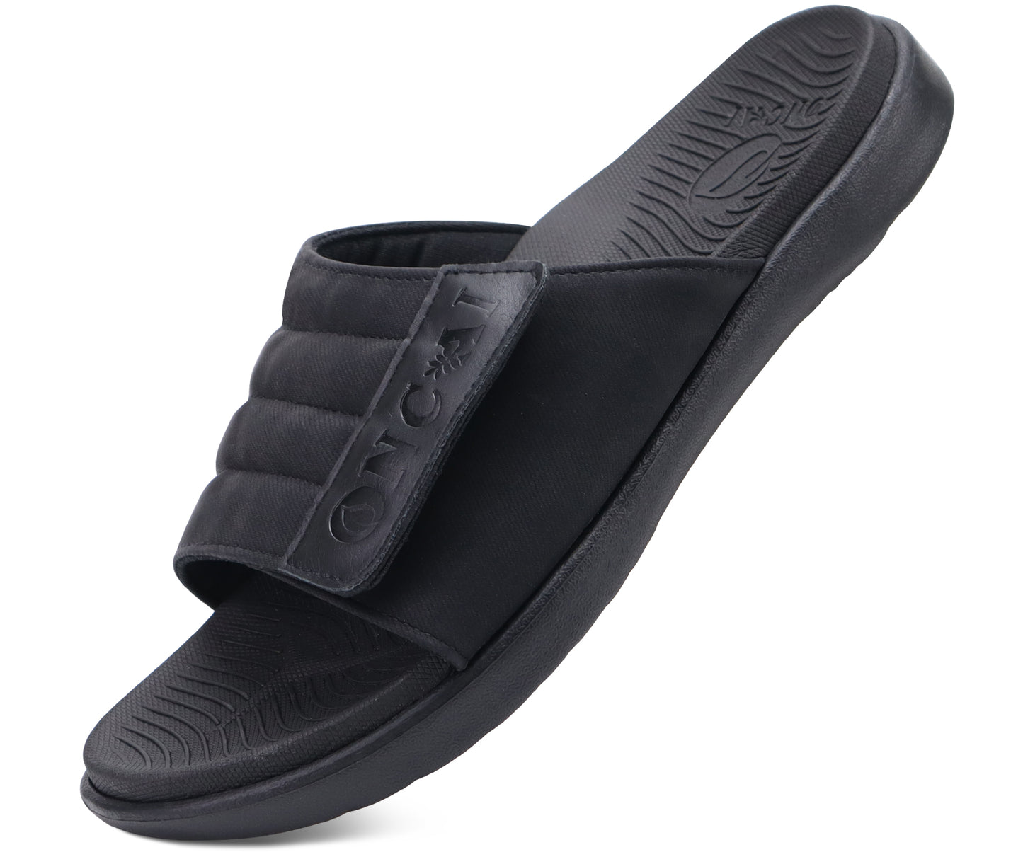 ONCAI Mens Sandals Adjustable Straps Orthotic Plantar Fasciitis Open Toe Athletic Sport Slides with Soft Comfy Arch Support Footbed Size 7.5-15
