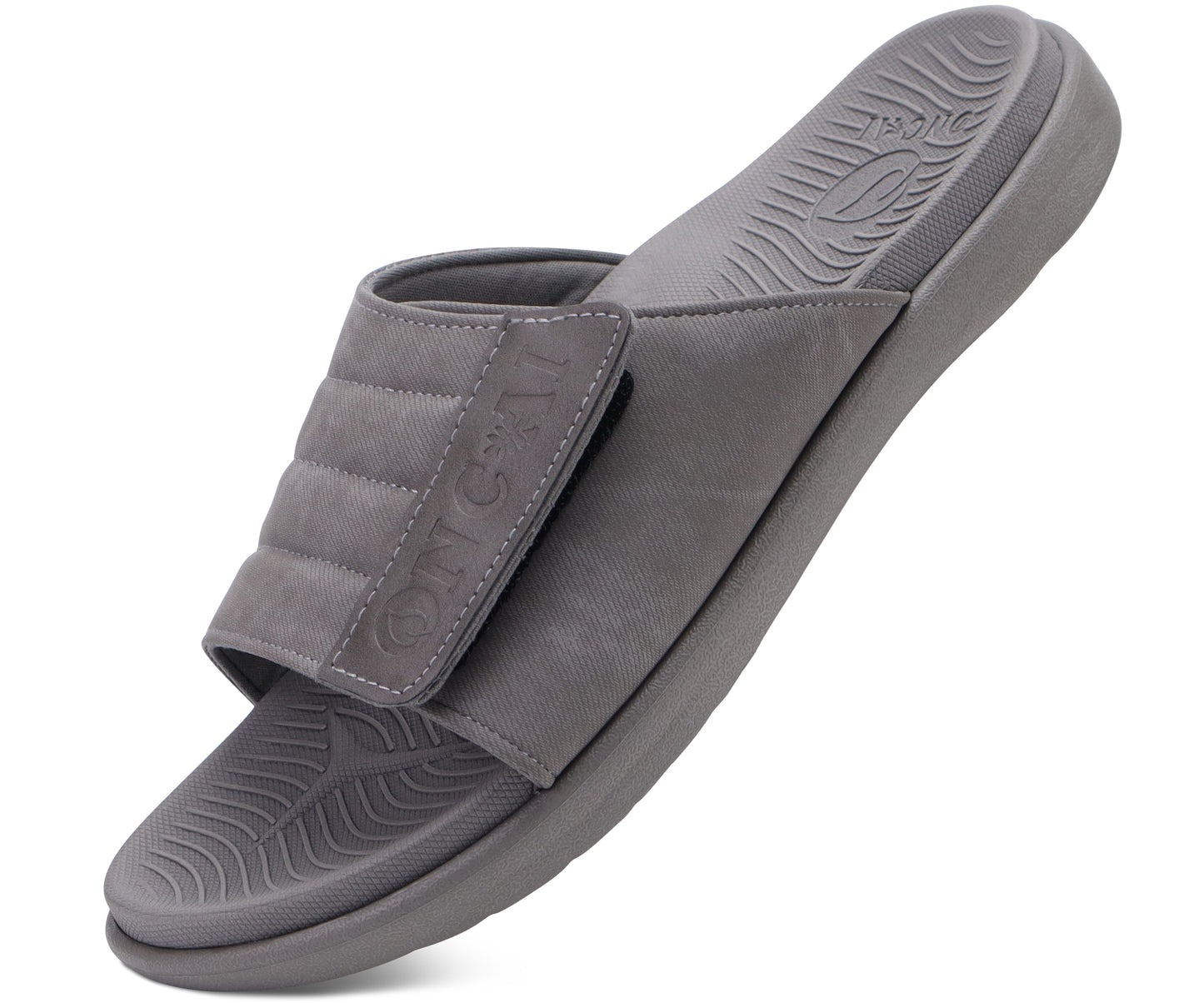 ONCAI Mens Sandals Adjustable Straps Orthotic Plantar Fasciitis Open Toe Athletic Sport Slides with Soft Comfy Arch Support Footbed Size 7.5-15