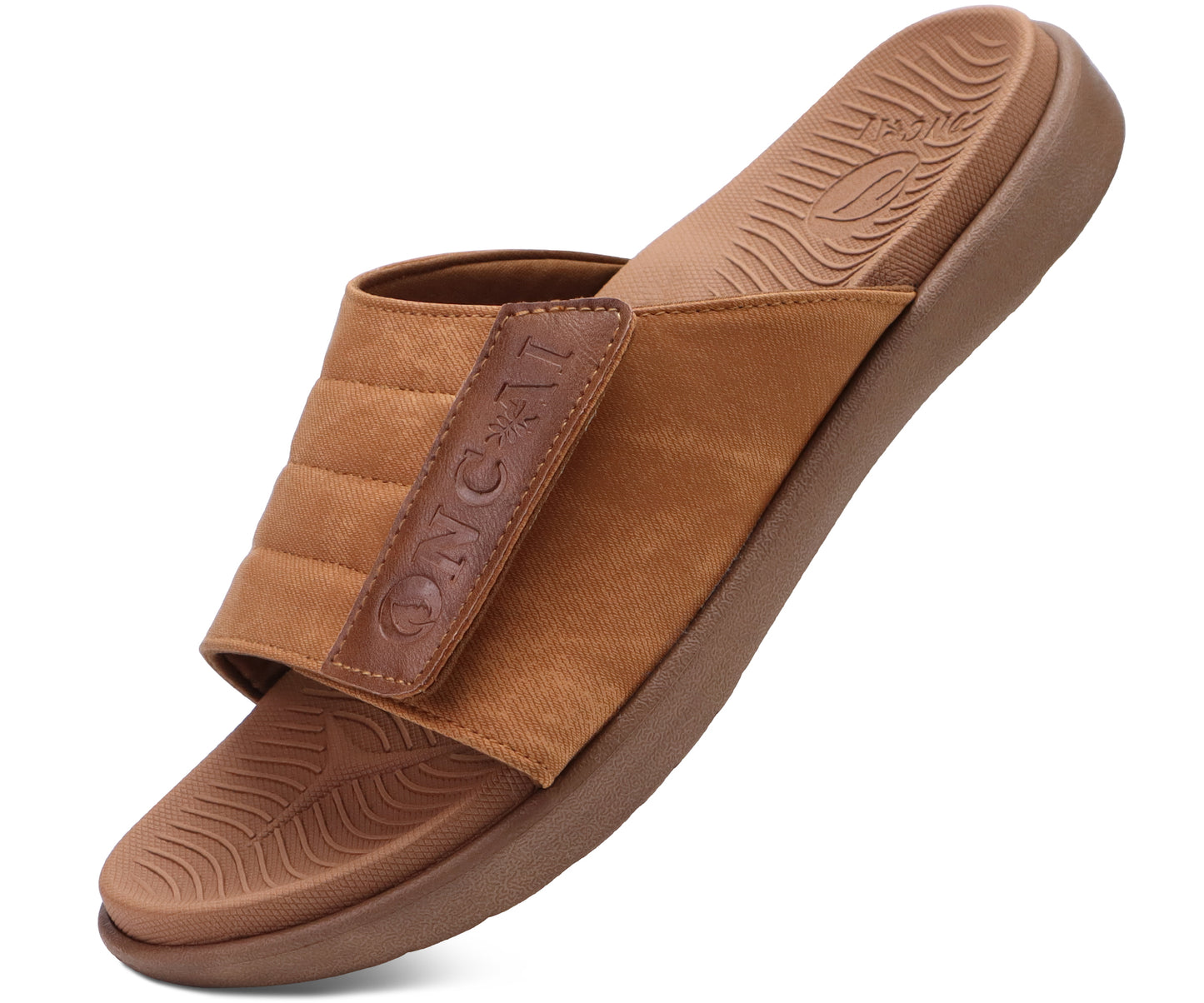 ONCAI Mens Sandals Adjustable Straps Orthotic Plantar Fasciitis Open Toe Athletic Sport Slides with Soft Comfy Arch Support Footbed Size 7.5-15