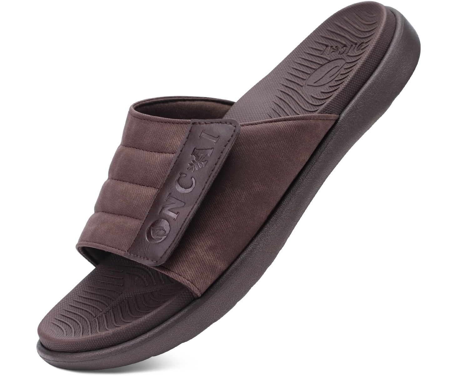 ONCAI Mens Sandals Adjustable Straps Orthotic Plantar Fasciitis Open Toe Athletic Sport Slides with Soft Comfy Arch Support Footbed Size 7.5-15