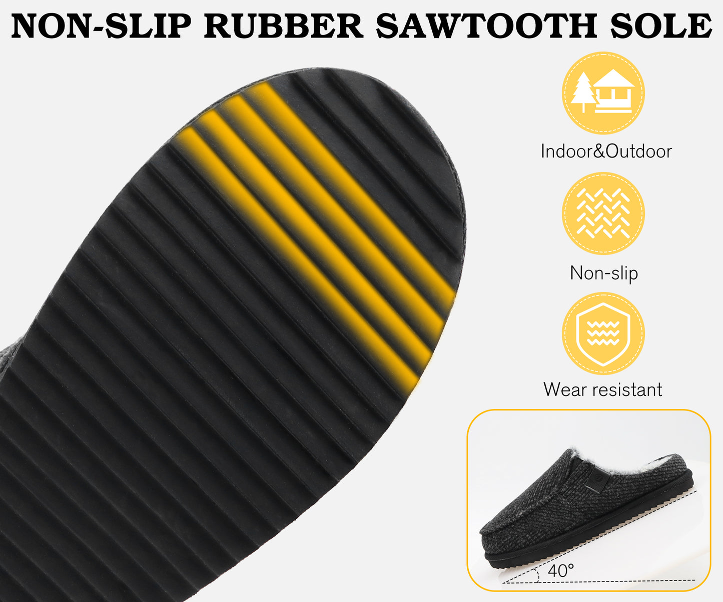 ONCAI Mens Slippers,Warm Comfort Memory Foam Cotton-Blend Corduroy Stripe Faux Fur House Shoes for Man Indoor/Outdoor with Non-slip Rubber Soles US Size 7-16