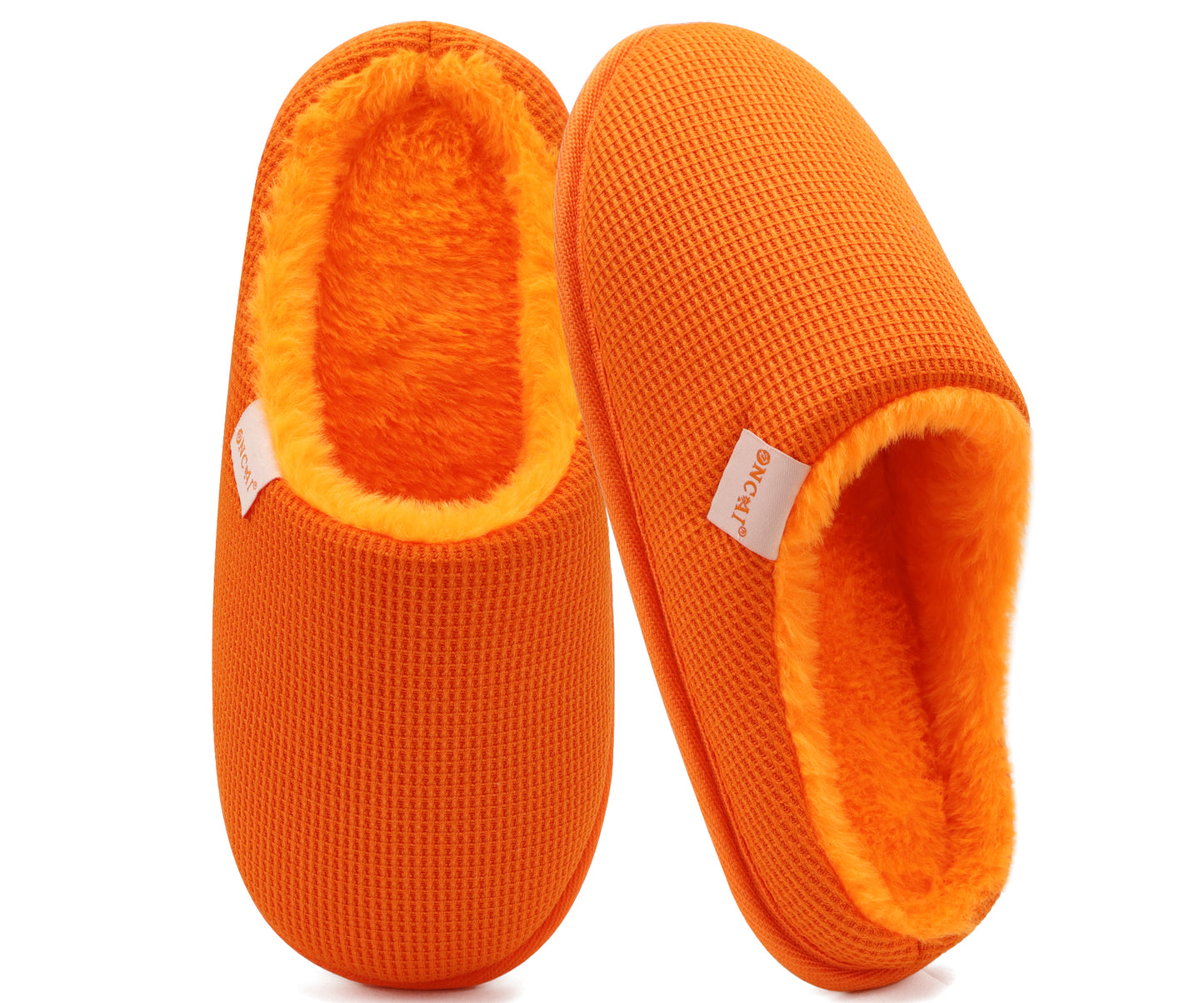 ONCAI Women's House Slippers, Cushion Memory Foam Waffle Upper Home Comfortable Warm Winter Cozy Soft Lightweight Indoor Best House Shoes Non-slip Rubber Sole US Size 5-11