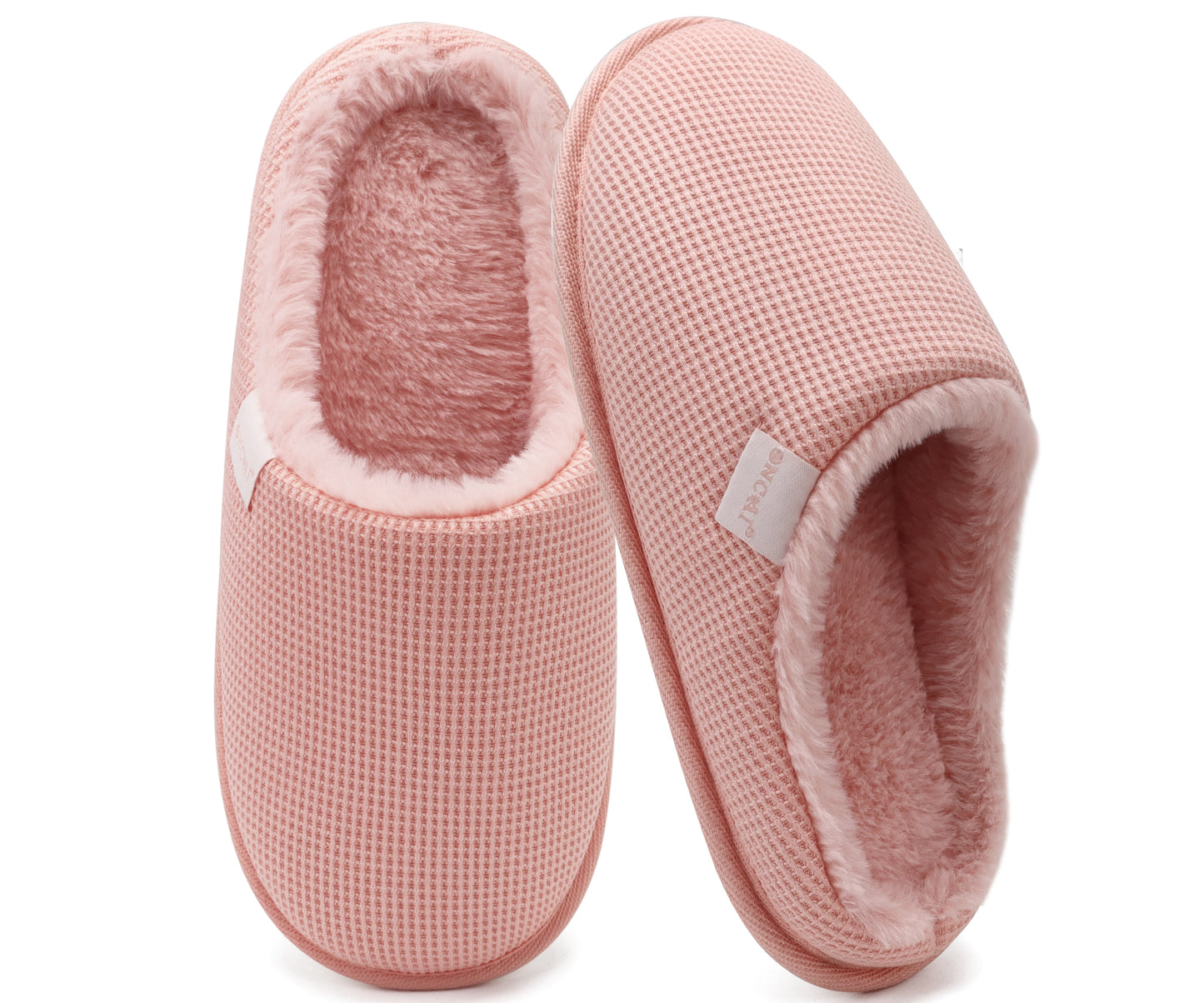 ONCAI Women's House Slippers, Cushion Memory Foam Waffle Upper Home Comfortable Warm Winter Cozy Soft Lightweight Indoor Best House Shoes Non-slip Rubber Sole US Size 5-11
