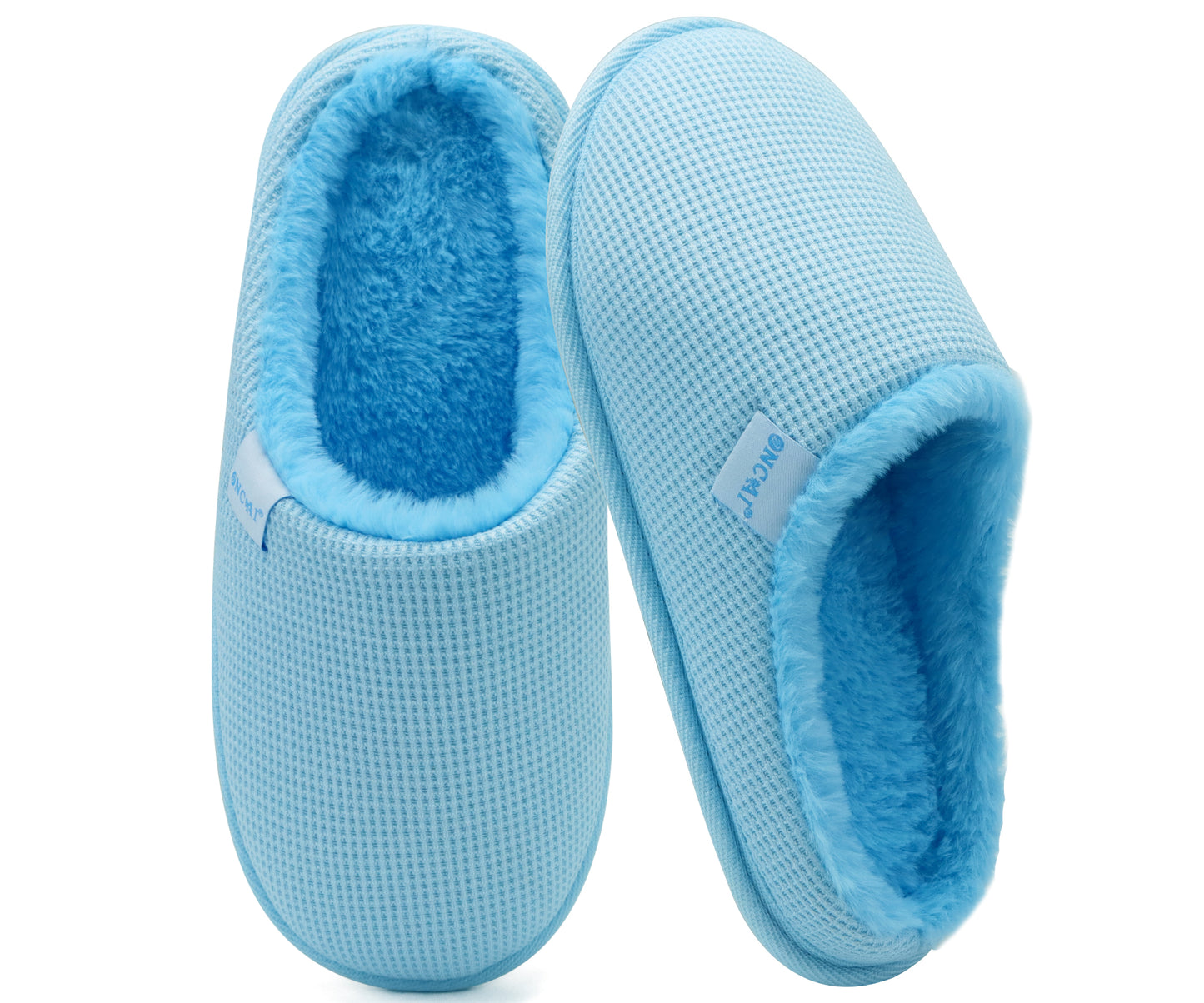 ONCAI Women's House Slippers, Cushion Memory Foam Waffle Upper Home Comfortable Warm Winter Cozy Soft Lightweight Indoor Best House Shoes Non-slip Rubber Sole US Size 5-11