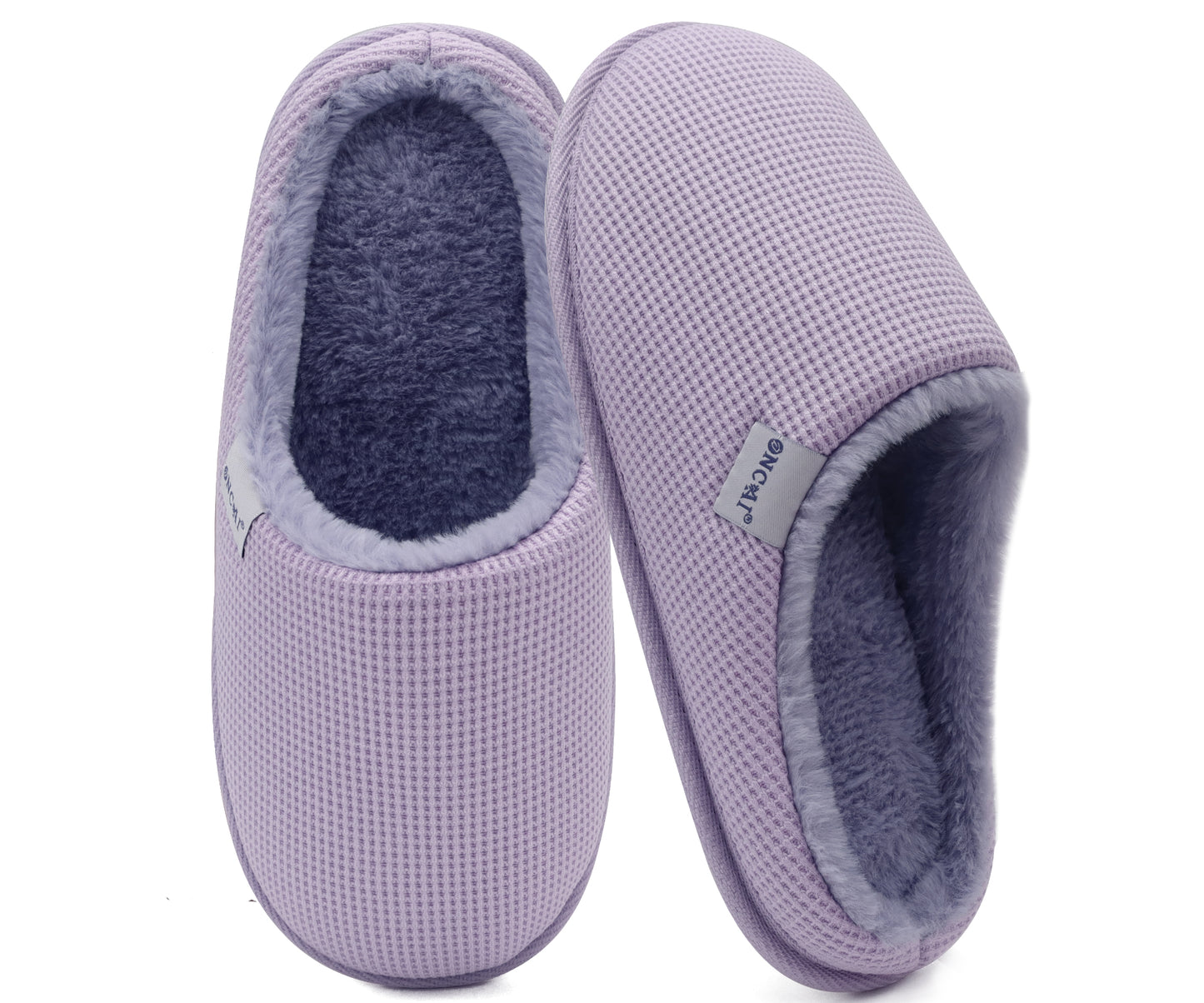ONCAI Women's House Slippers, Cushion Memory Foam Waffle Upper Home Comfortable Warm Winter Cozy Soft Lightweight Indoor Best House Shoes Non-slip Rubber Sole US Size 5-11