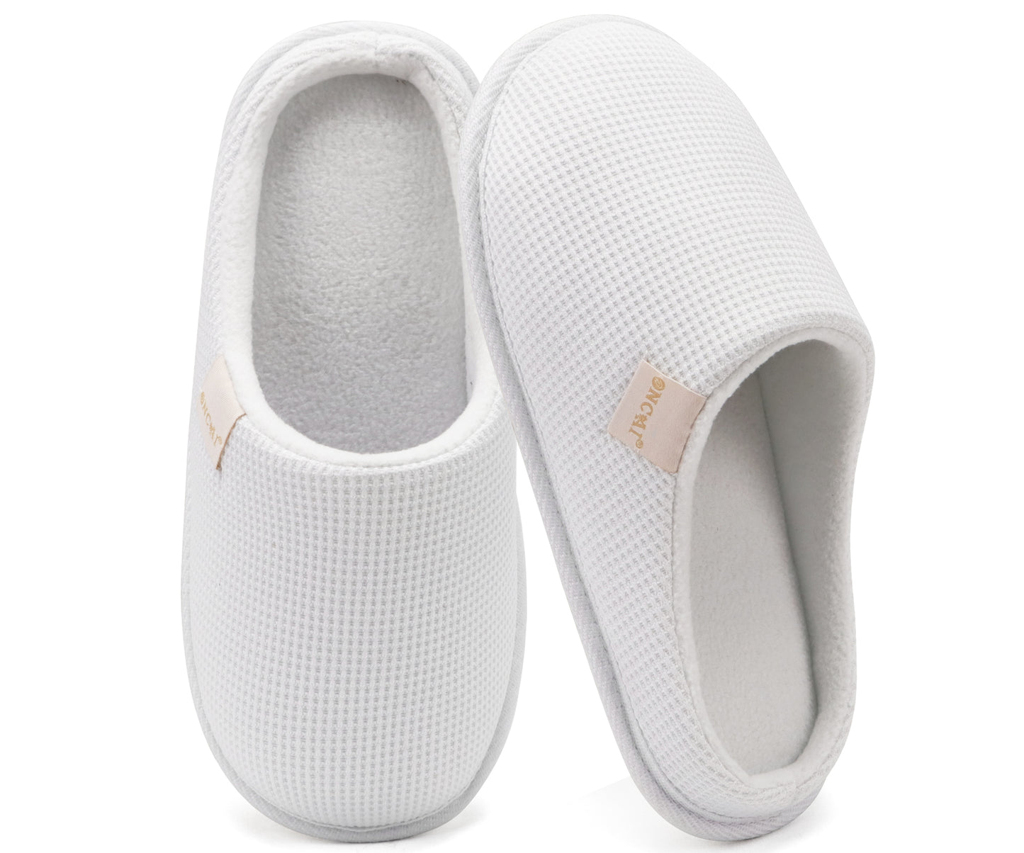 ONCAI Women's House Slippers, Cushion Memory Foam Waffle Upper Home Comfortable Warm Winter Cozy Soft Lightweight Indoor Best House Shoes Non-slip Rubber Sole US Size 5-11
