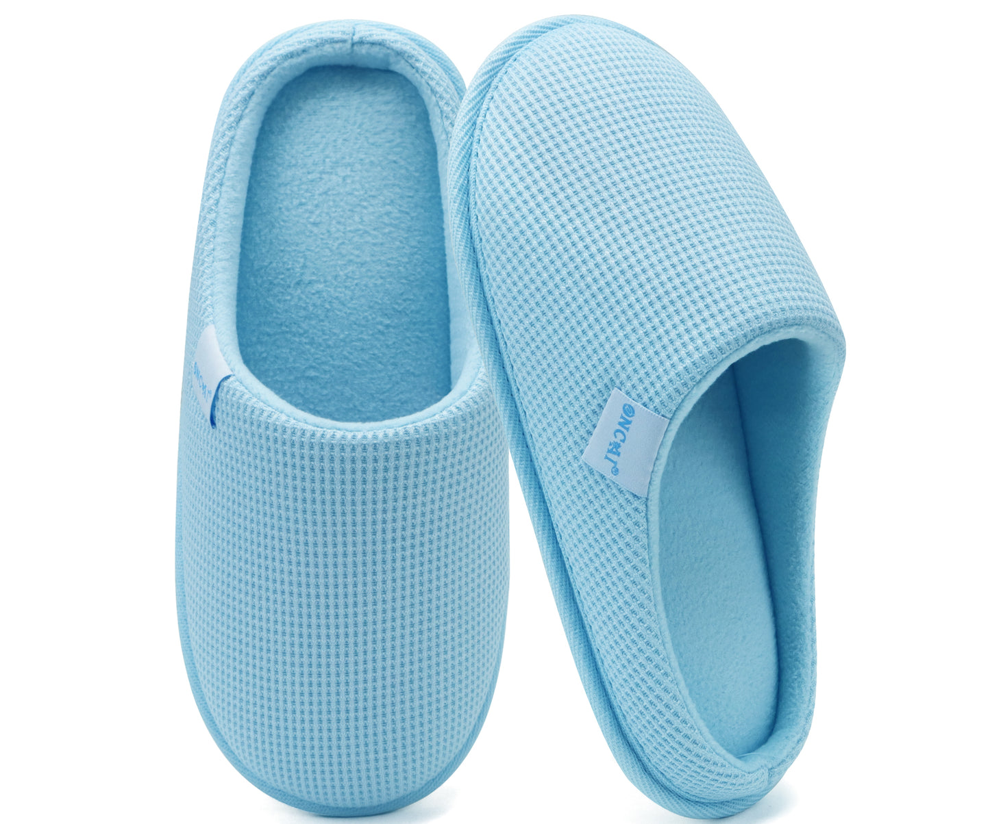 ONCAI Women's House Slippers, Cushion Memory Foam Waffle Upper Home Comfortable Warm Winter Cozy Soft Lightweight Indoor Best House Shoes Non-slip Rubber Sole US Size 5-11