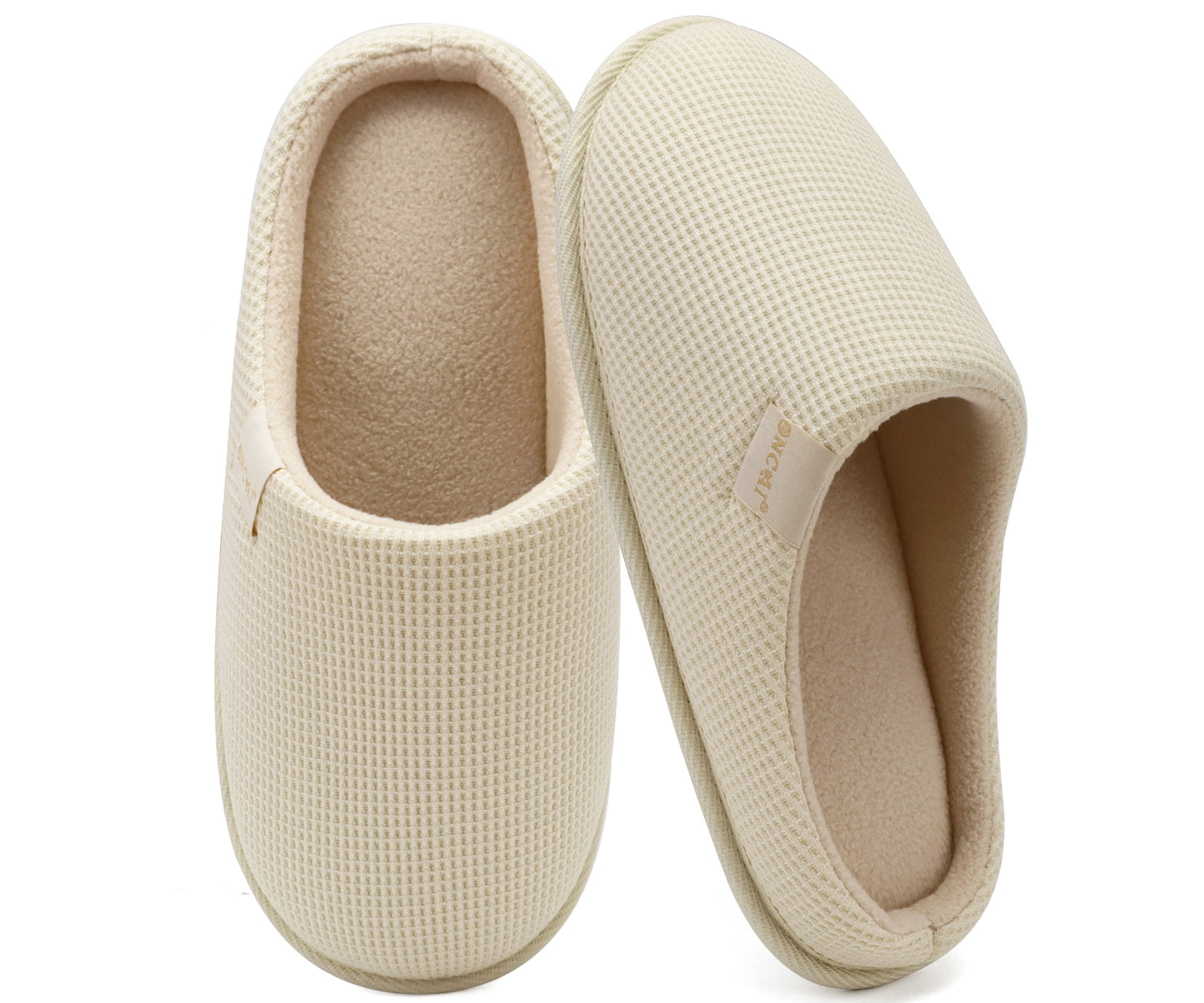 ONCAI Women's House Slippers, Cushion Memory Foam Waffle Upper Home Comfortable Warm Winter Cozy Soft Lightweight Indoor Best House Shoes Non-slip Rubber Sole US Size 5-11