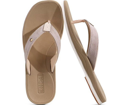 ONCAI Womens Cushion Flip Flops Women's Soft Comfortable Sandals Fashion Summer Beach Cute Lightweight Sandals for Woman Size 6-11