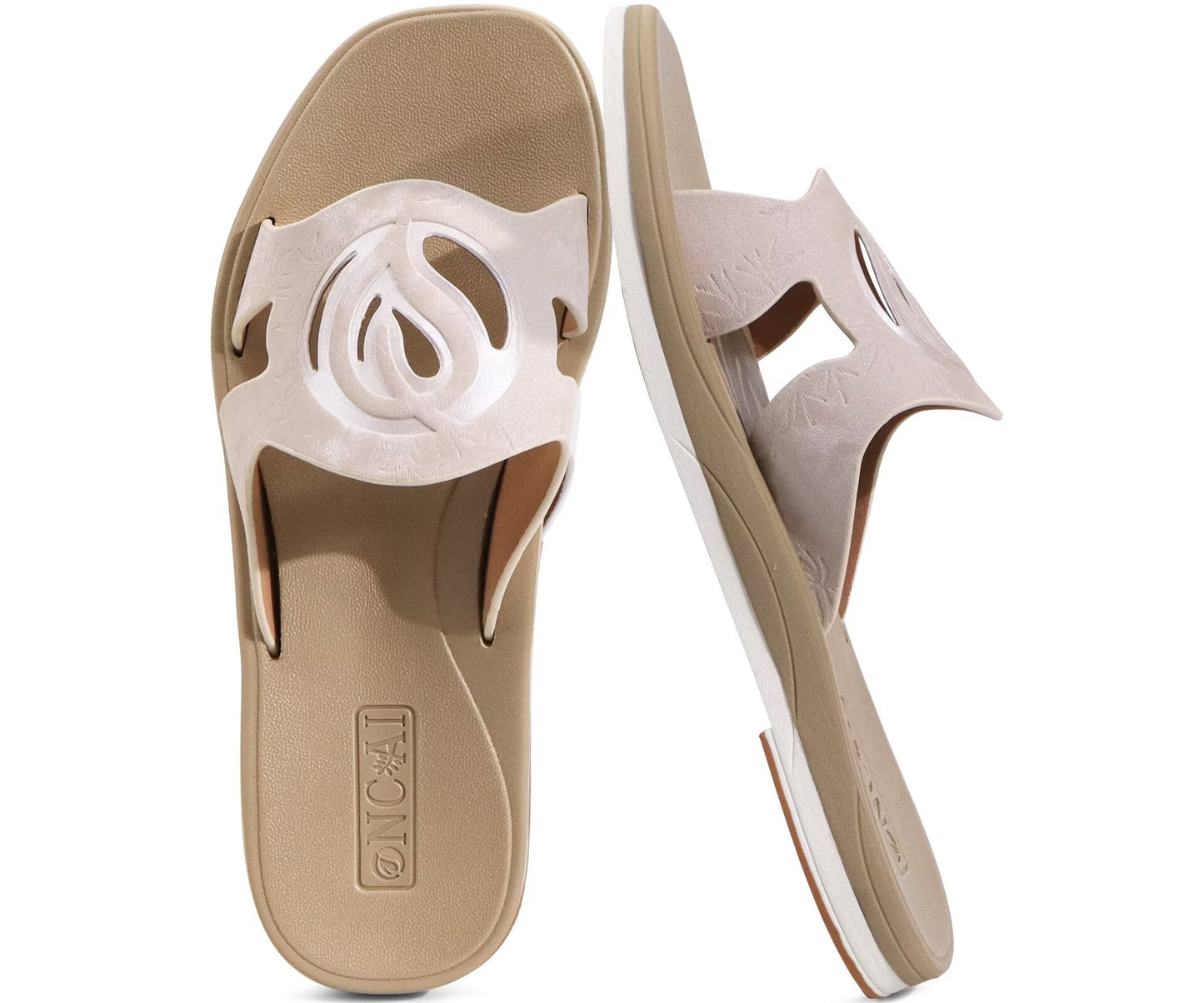 ONCAI Women's Flat Sandals Fashion Summer Dressy Sandals Casual Beach Flat Sandal For Woman Square Toe Comfortable Cushion Footbed Slip On Ladies Slides Women Size 6-11