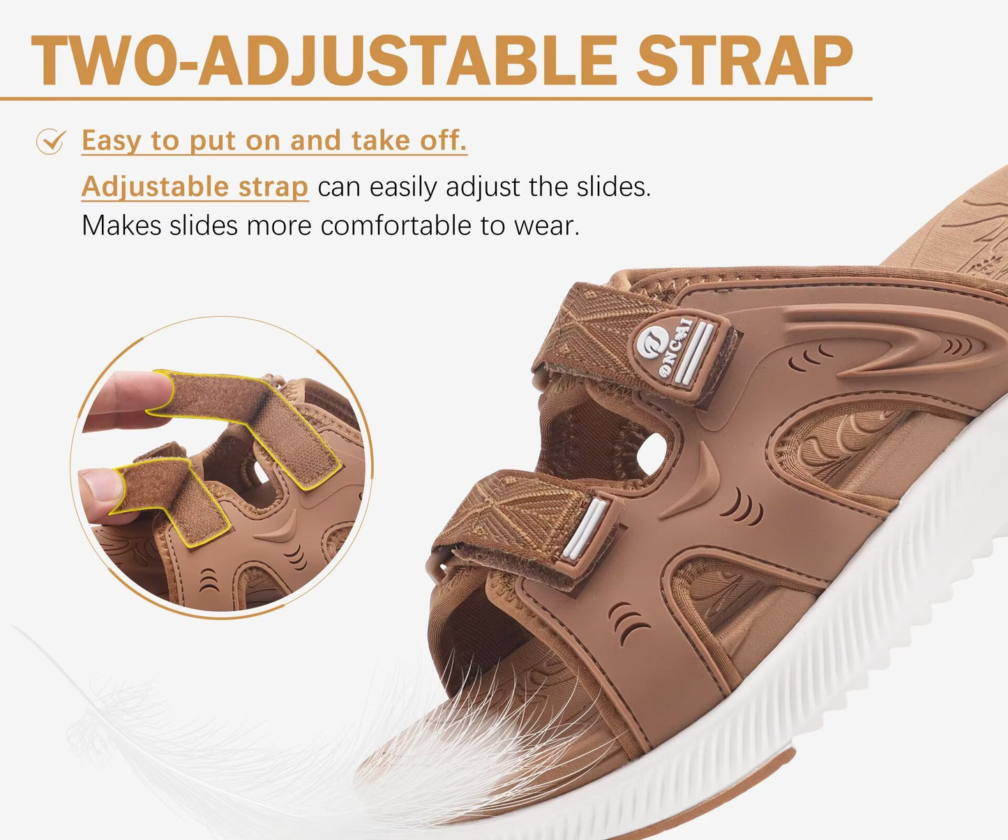 ONCAI Womens Orthotic Sandals Ladies Recovery Walking Slides Arch Support Plantar Fasciitis Comfort Orthopedic Soft Cushion Summer Adjustable Sandalias Size 6-12