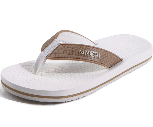ONCAI Men's Flip Flops Summer Beach Fashion Yoga Mat Thong Sandals with Non-slip Outdoor Cushion Rubber Soles