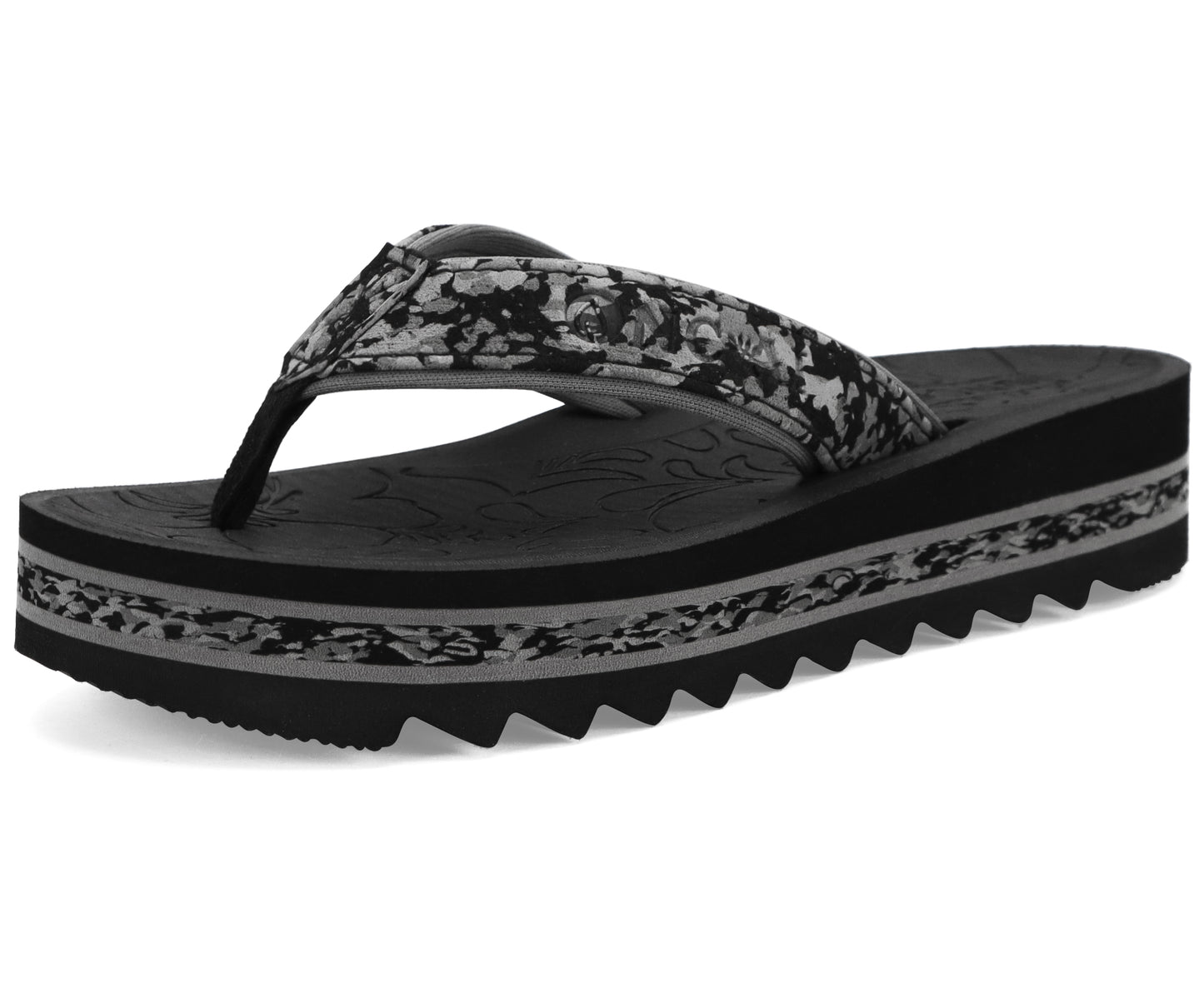 ONCAI Flip Flops for Women, Fashion Printed Platform Sandals Woman with Arch Support Yoga Mat Cushion, Lightweight Summer Beach Outdoor Chunky Non-Slip Rubber Soles US Size 5-11