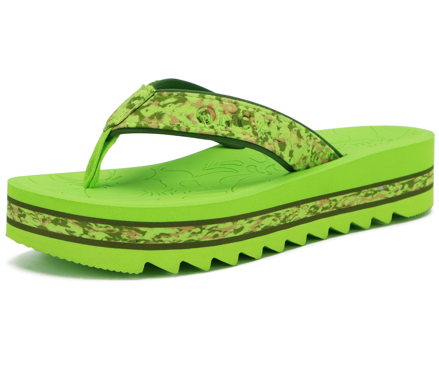 ONCAI Flip Flops for Women, Fashion Printed Platform Sandals Woman with Arch Support Yoga Mat Cushion, Lightweight Summer Beach Outdoor Chunky Non-Slip Rubber Soles US Size 5-11