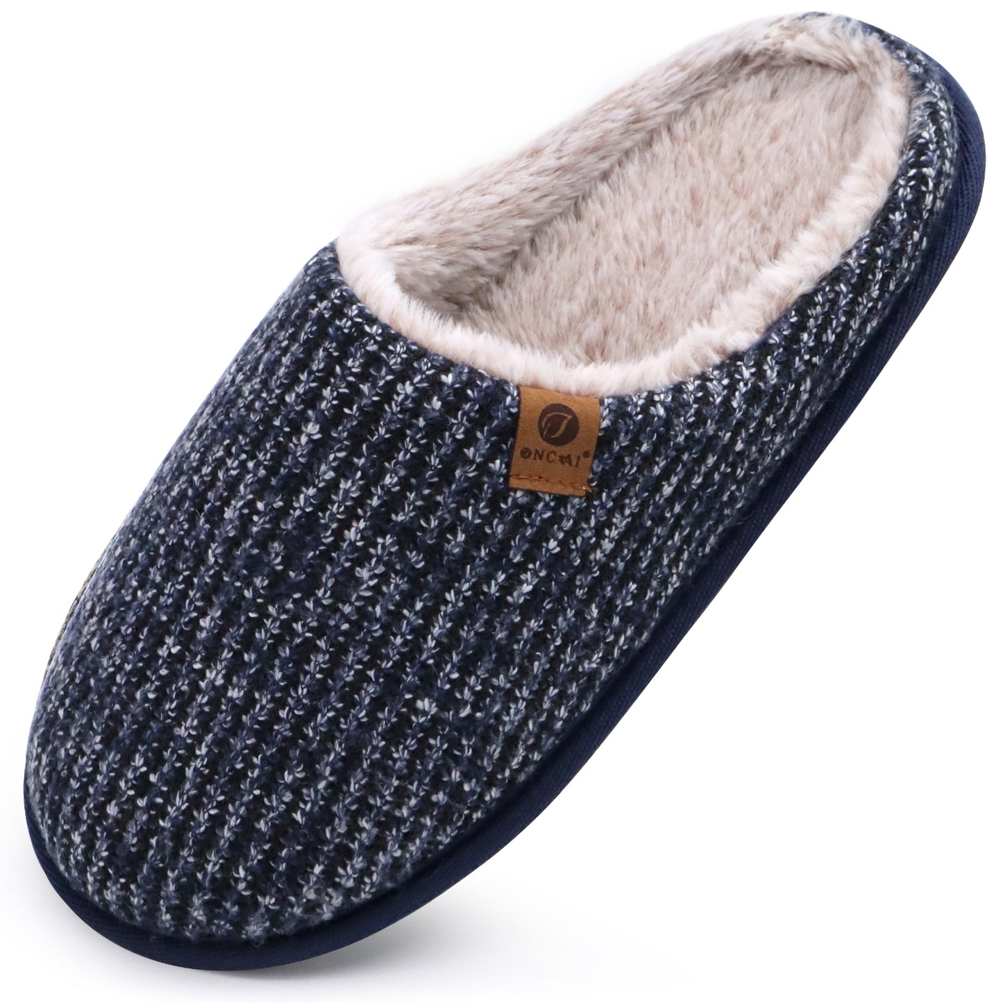 Mens Cozy Memory Foam Scuff Slippers Slip On Warm House Shoes Indoor/Outdoor With Best Arch Support