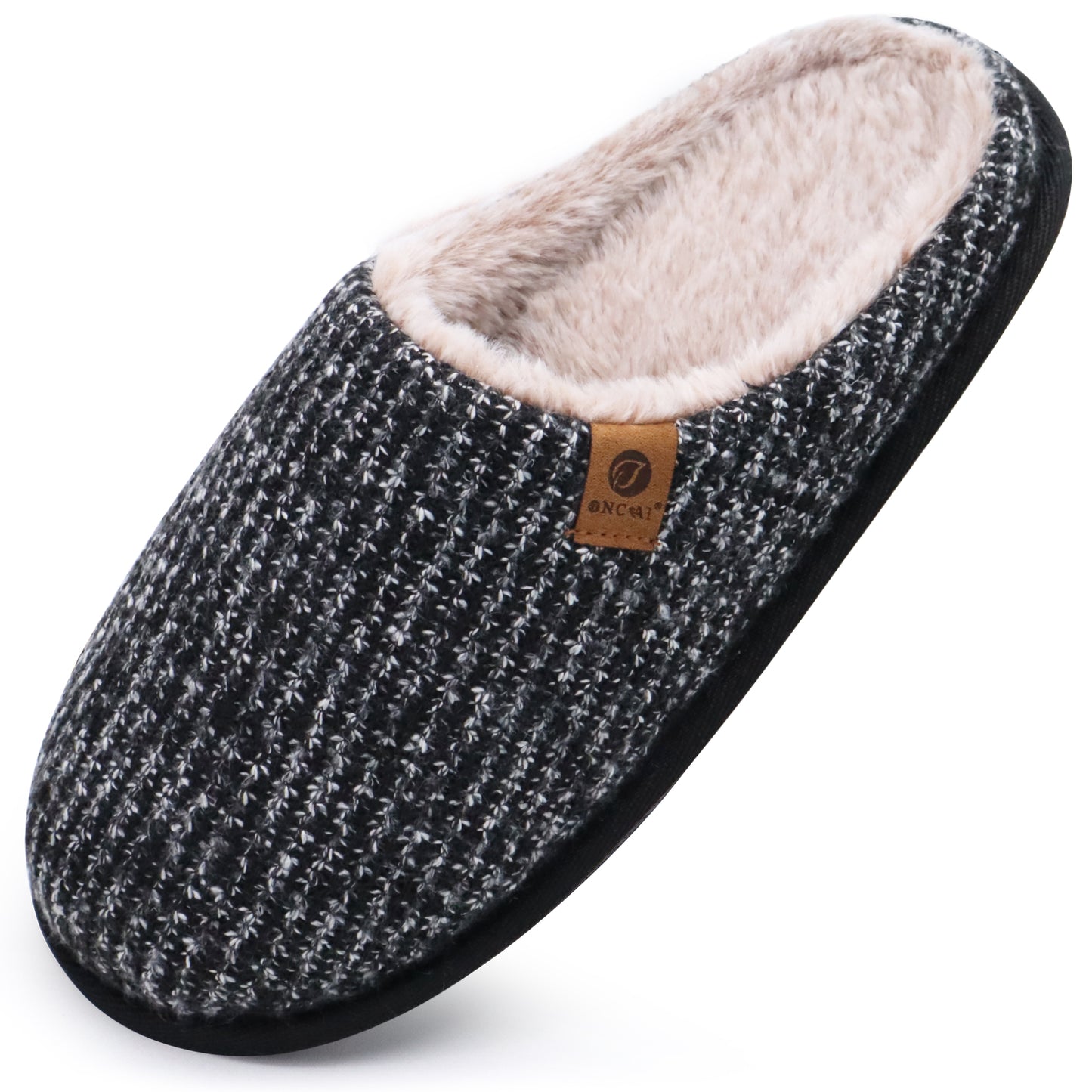 Mens Cozy Memory Foam Scuff Slippers Slip On Warm House Shoes Indoor/Outdoor With Best Arch Support