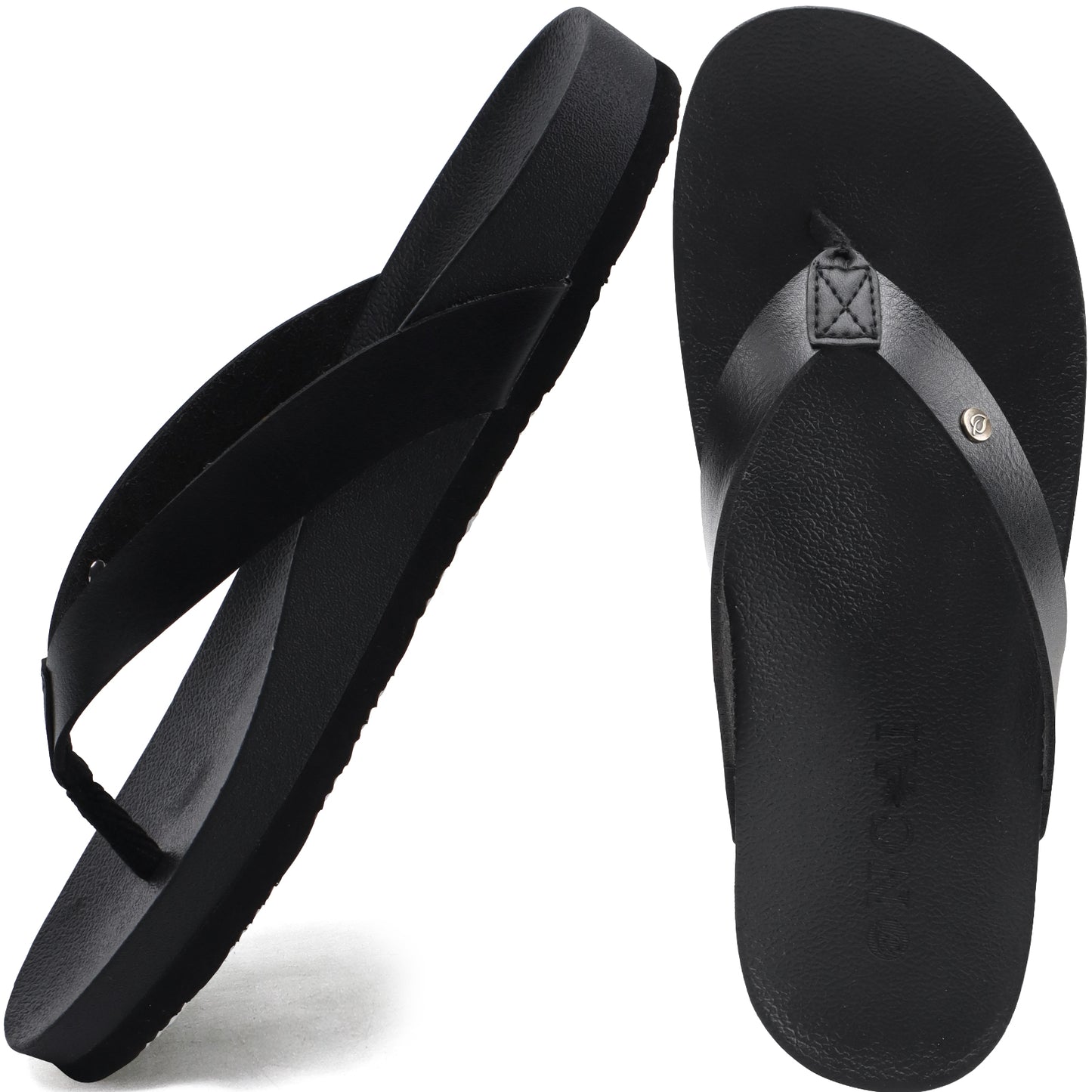 Womens Flip Flops For Women Comfortable Leather Strap Yoga Mat Non-Slip Women's Thong Sandal Casual Summer Beach Slippers With Arch Support