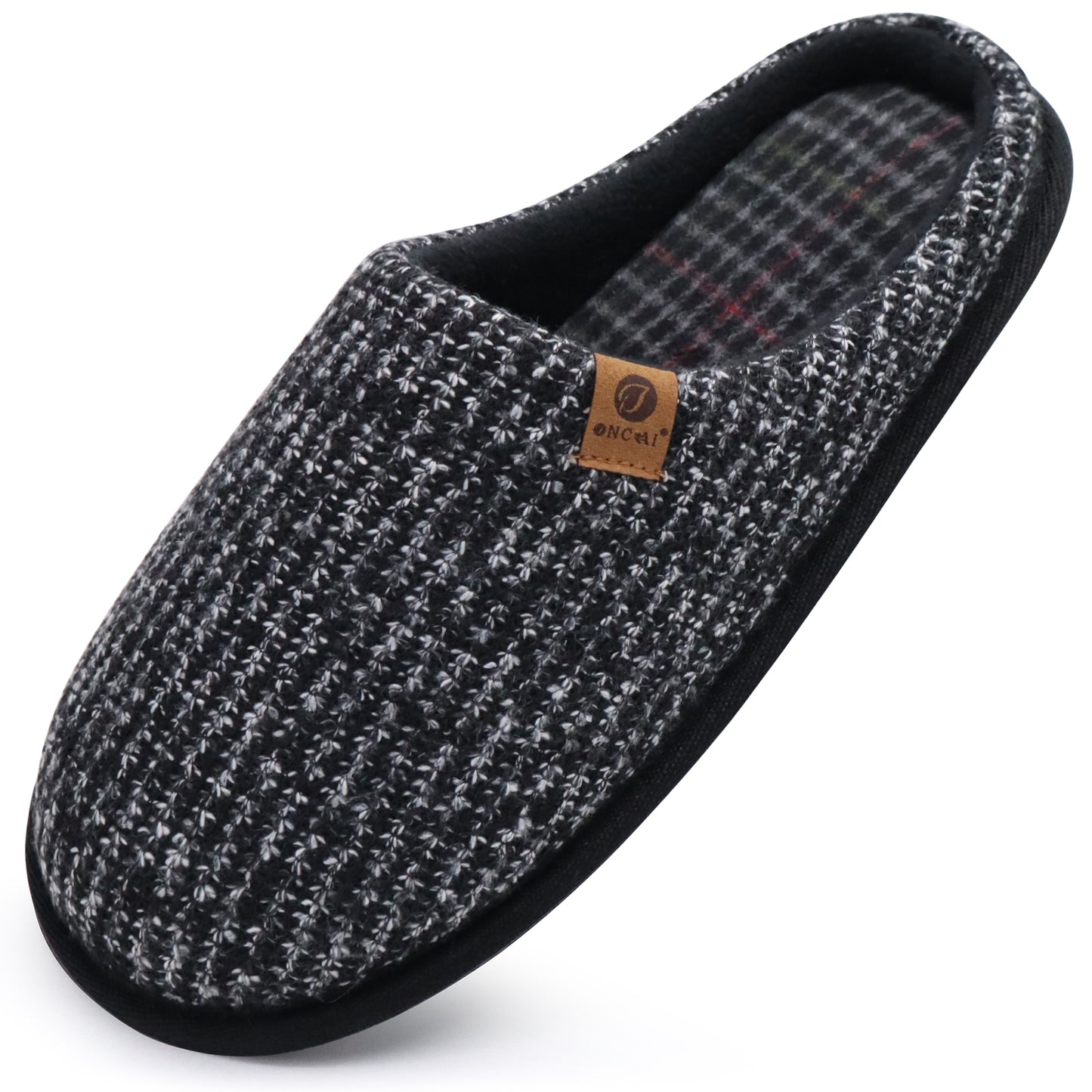 Mens Cozy Memory Foam Scuff Slippers Slip On Warm House Shoes Indoor/Outdoor With Best Arch Support