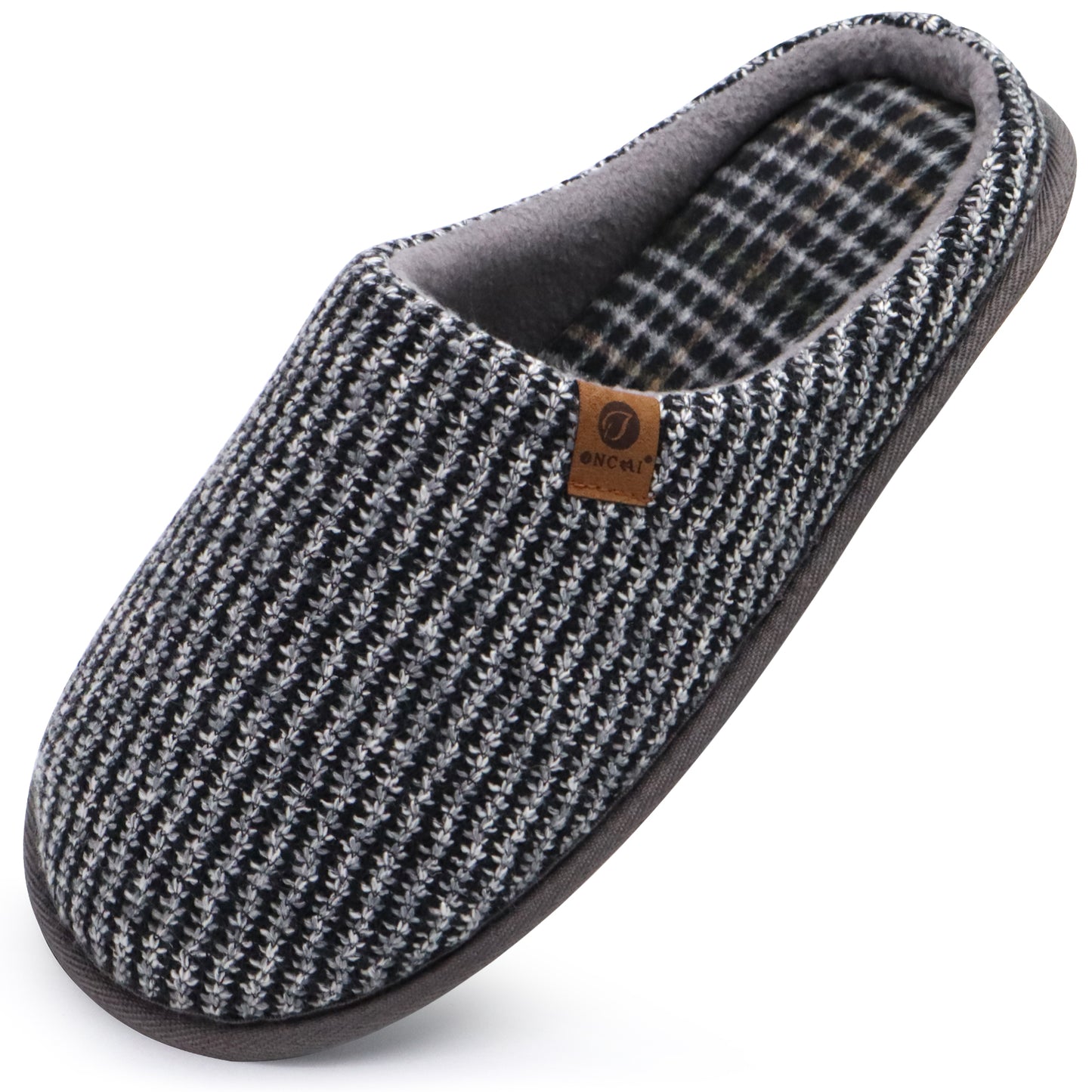 Mens Cozy Memory Foam Scuff Slippers Slip On Warm House Shoes Indoor/Outdoor With Best Arch Support