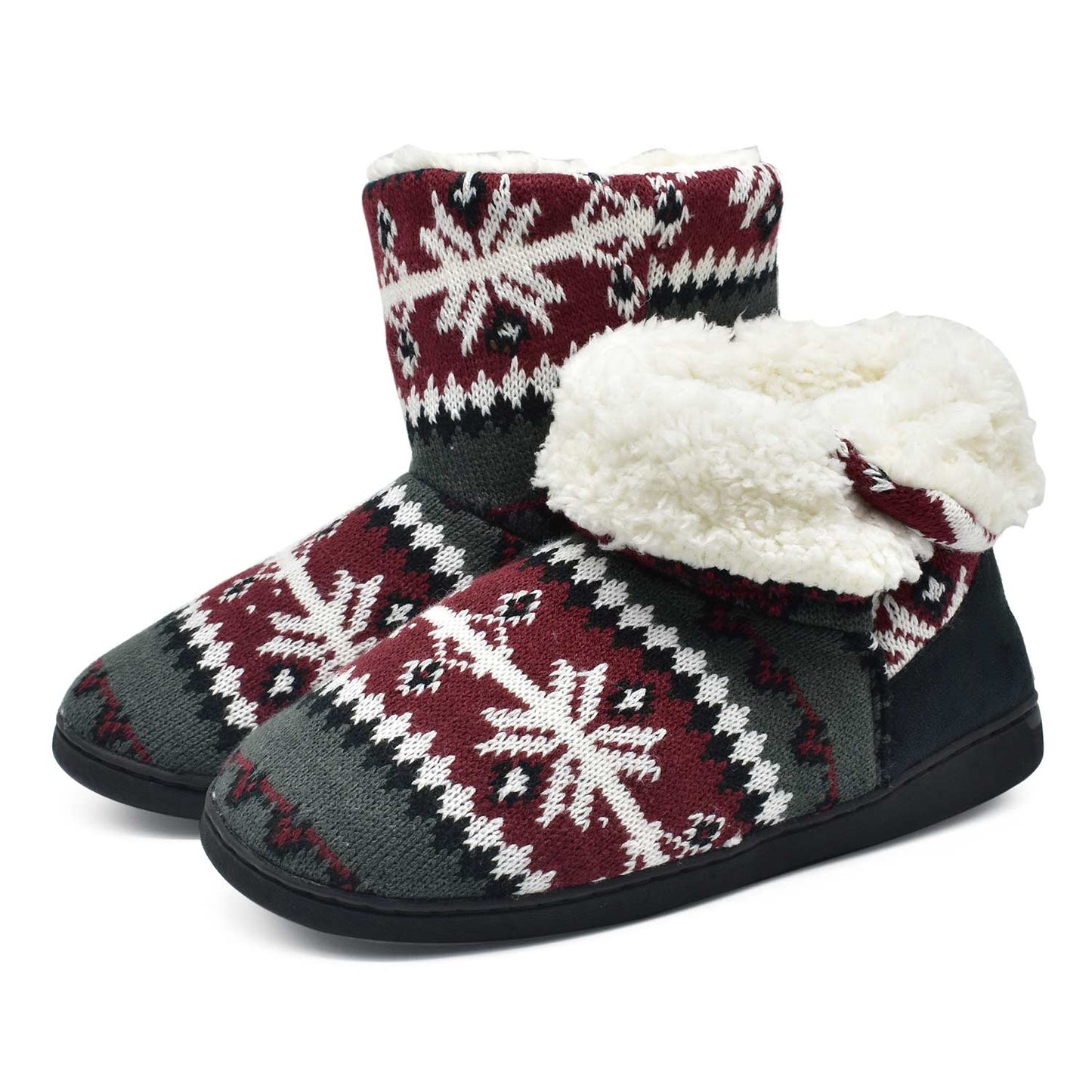 Women's Slippers Comfort Knit Boots Winter Warm Outdoor Indoor Shoes