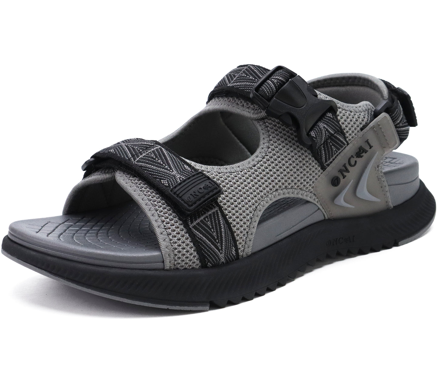 Hiking Sandals for Men,Arch Support Man Walking Sandals,Breathable Mesh Beach Sandalias and Orthopedic Recovery Sports Slides with Adjustable Strap