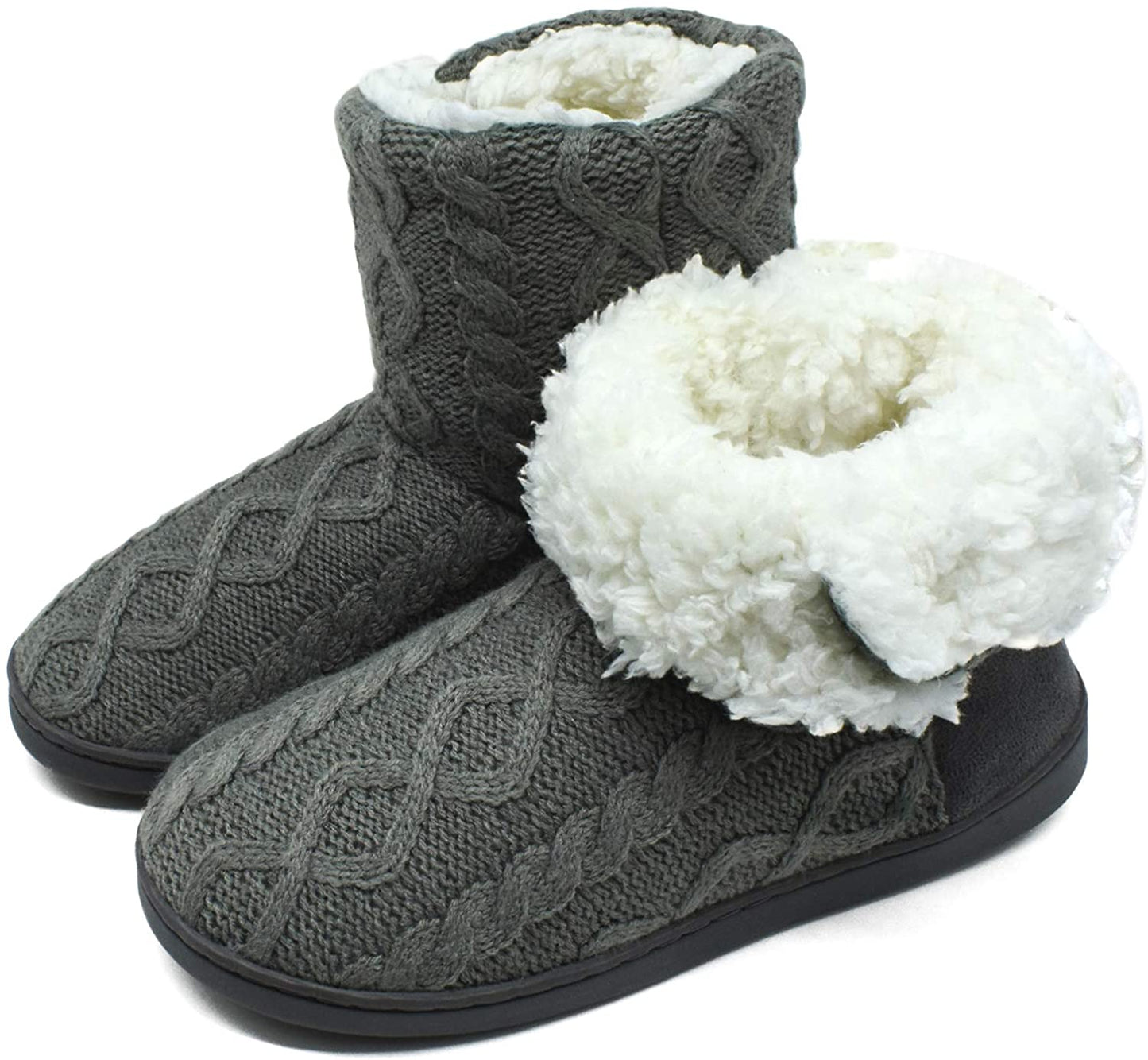 Women's Slippers Comfort Knit Boots Winter Warm Outdoor Indoor Shoes