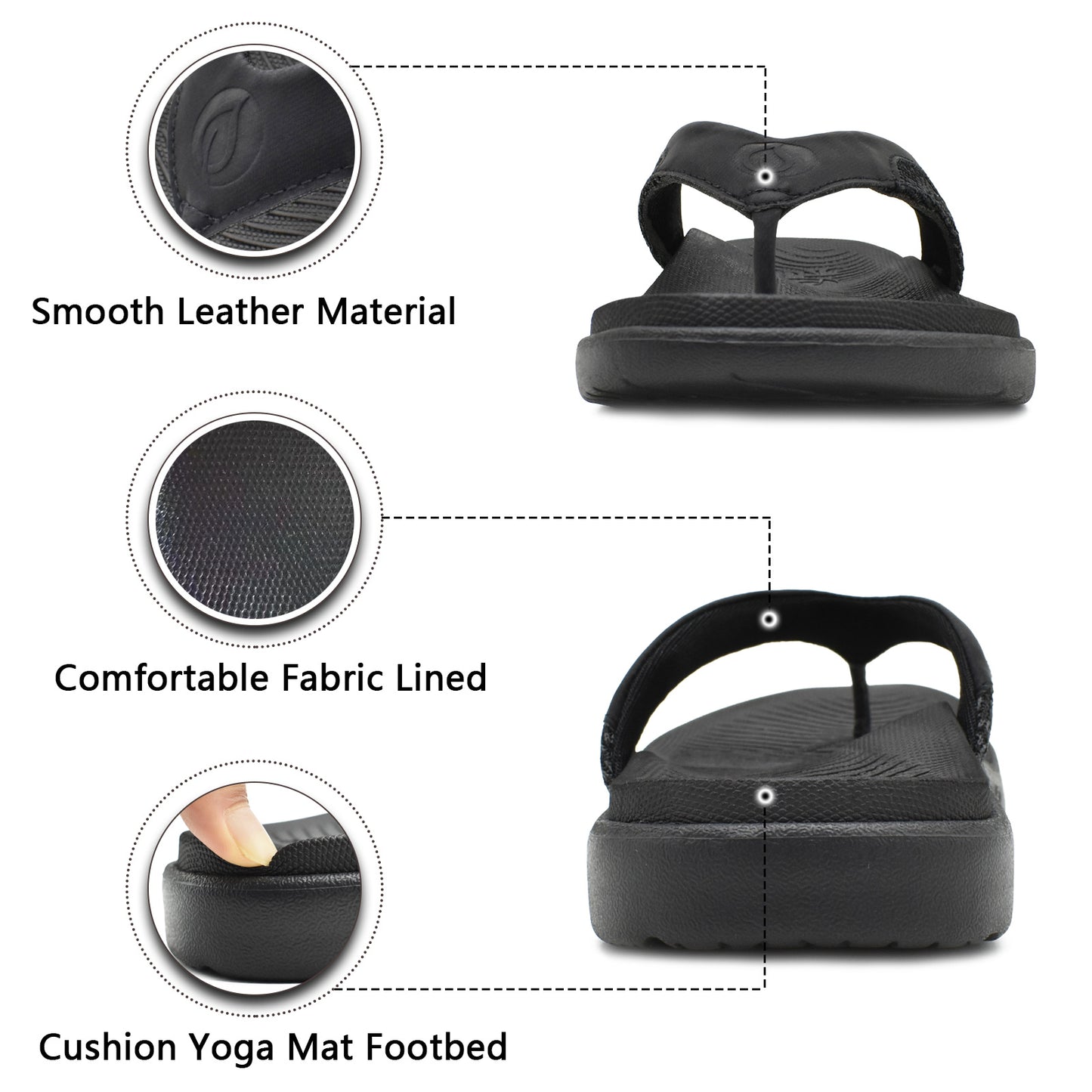 Mens Flip Flop Open Toe Athletic Straps Orthotic Summer Plantar Fasciitis Sport Sandals with Soft Cushion Arch Support