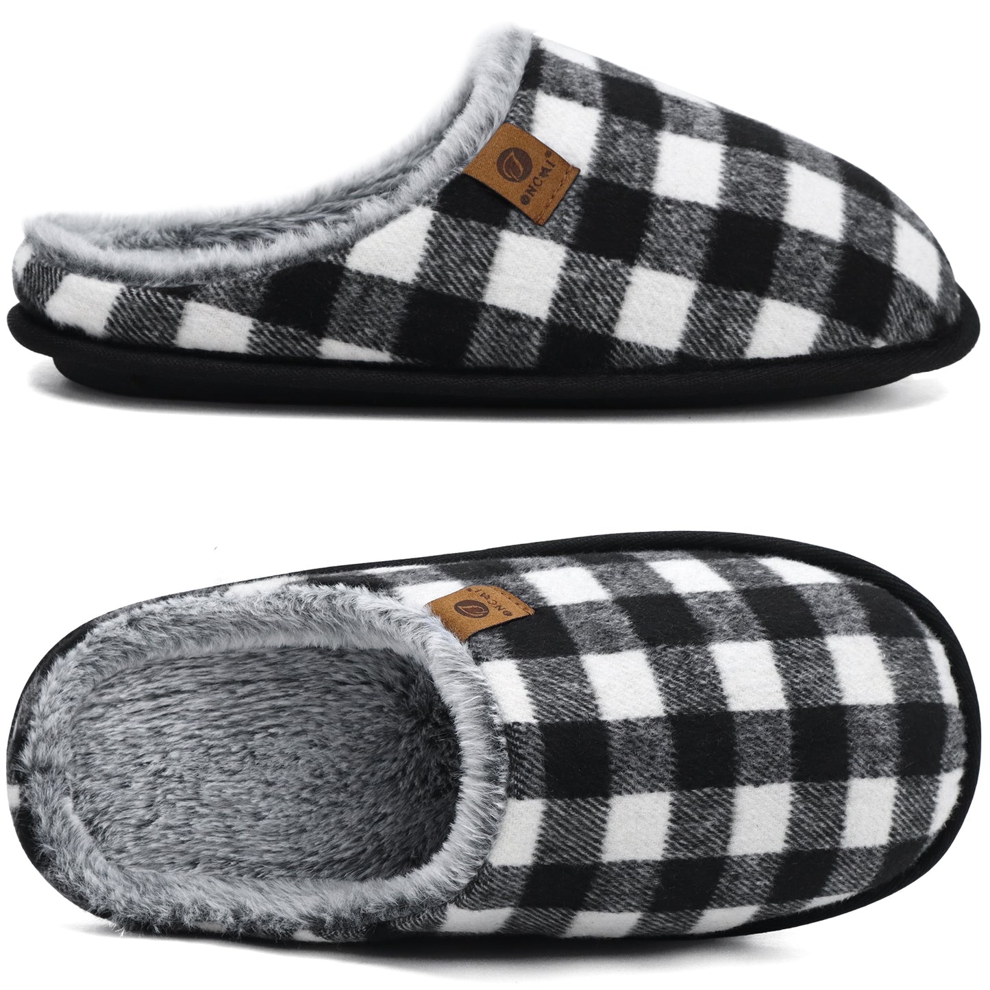 Mens Cozy Memory Foam Scuff Slippers Slip On Warm House Shoes Indoor/Outdoor With Best Arch Support