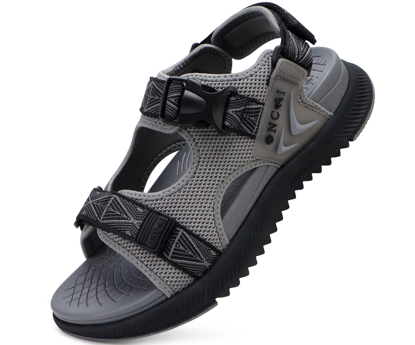 Hiking Sandals for Men,Arch Support Man Walking Sandals,Breathable Mesh Beach Sandalias and Orthopedic Recovery Sports Slides with Adjustable Strap