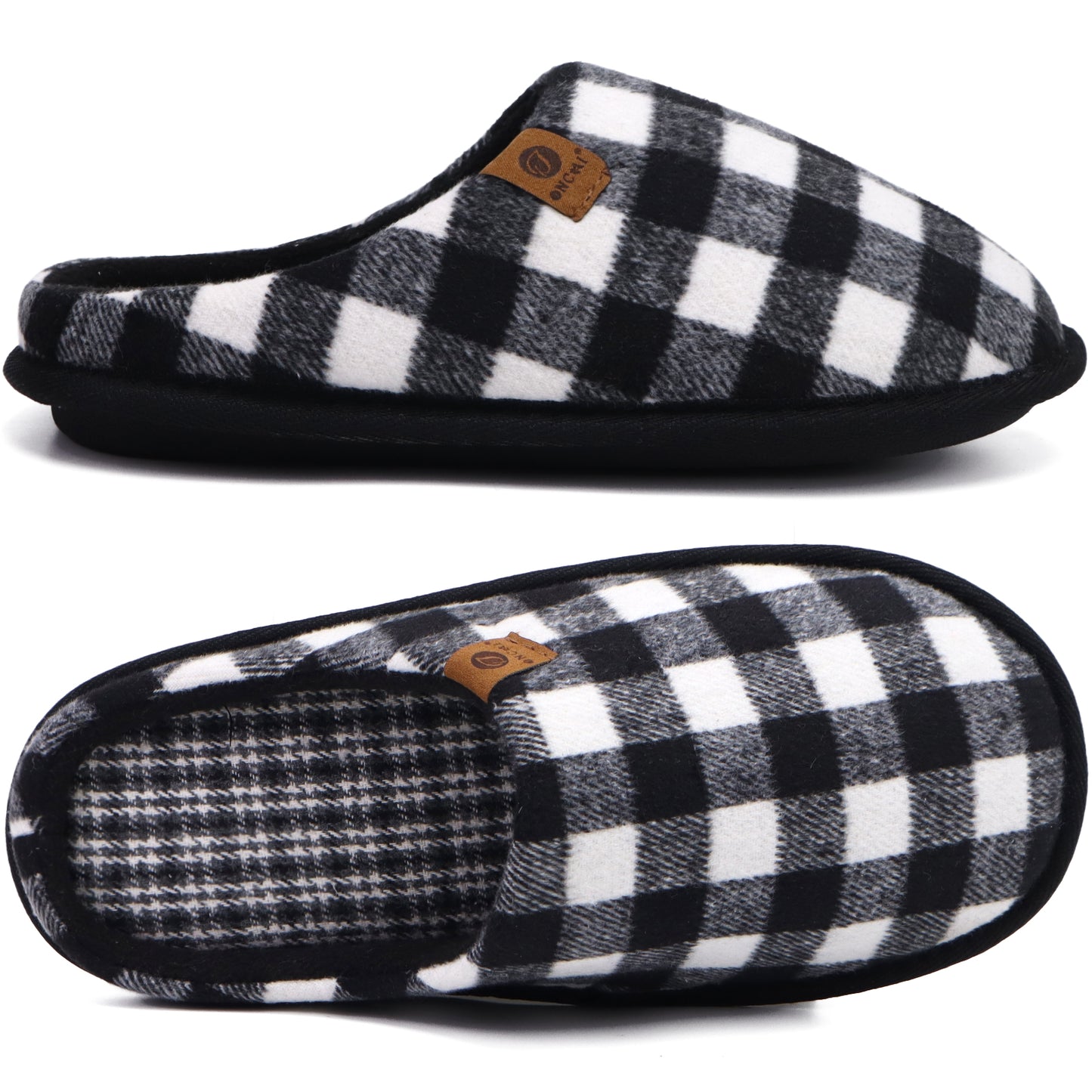 Mens Cozy Memory Foam Scuff Slippers Slip On Warm House Shoes Indoor/Outdoor With Best Arch Support