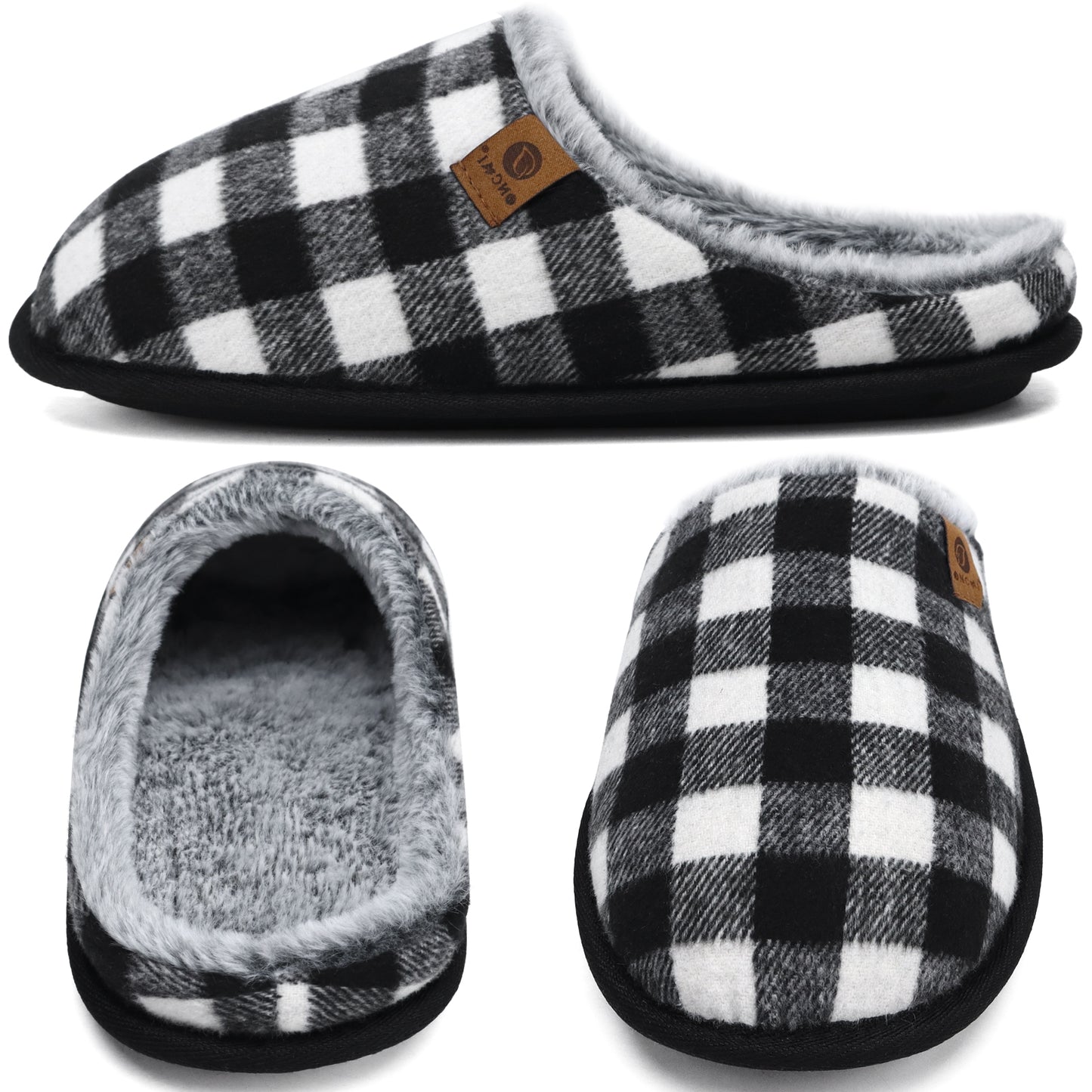 Mens Cozy Memory Foam Scuff Slippers Slip On Warm House Shoes Indoor/Outdoor With Best Arch Support