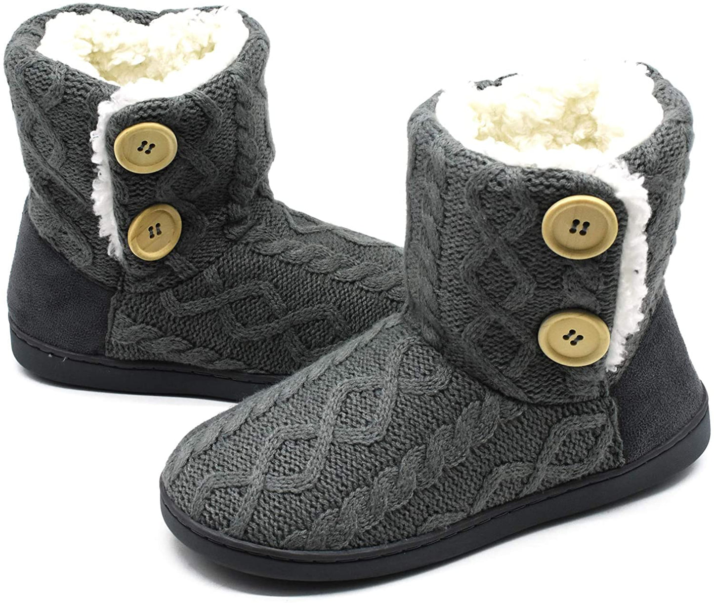 Women's Slippers Comfort Knit Boots Winter Warm Outdoor Indoor Shoes