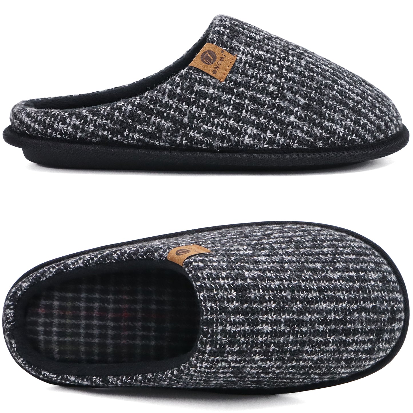 Mens Cozy Memory Foam Scuff Slippers Slip On Warm House Shoes Indoor/Outdoor With Best Arch Support