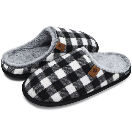 Mens Cozy Memory Foam Scuff Slippers Slip On Warm House Shoes Indoor/Outdoor With Best Arch Support