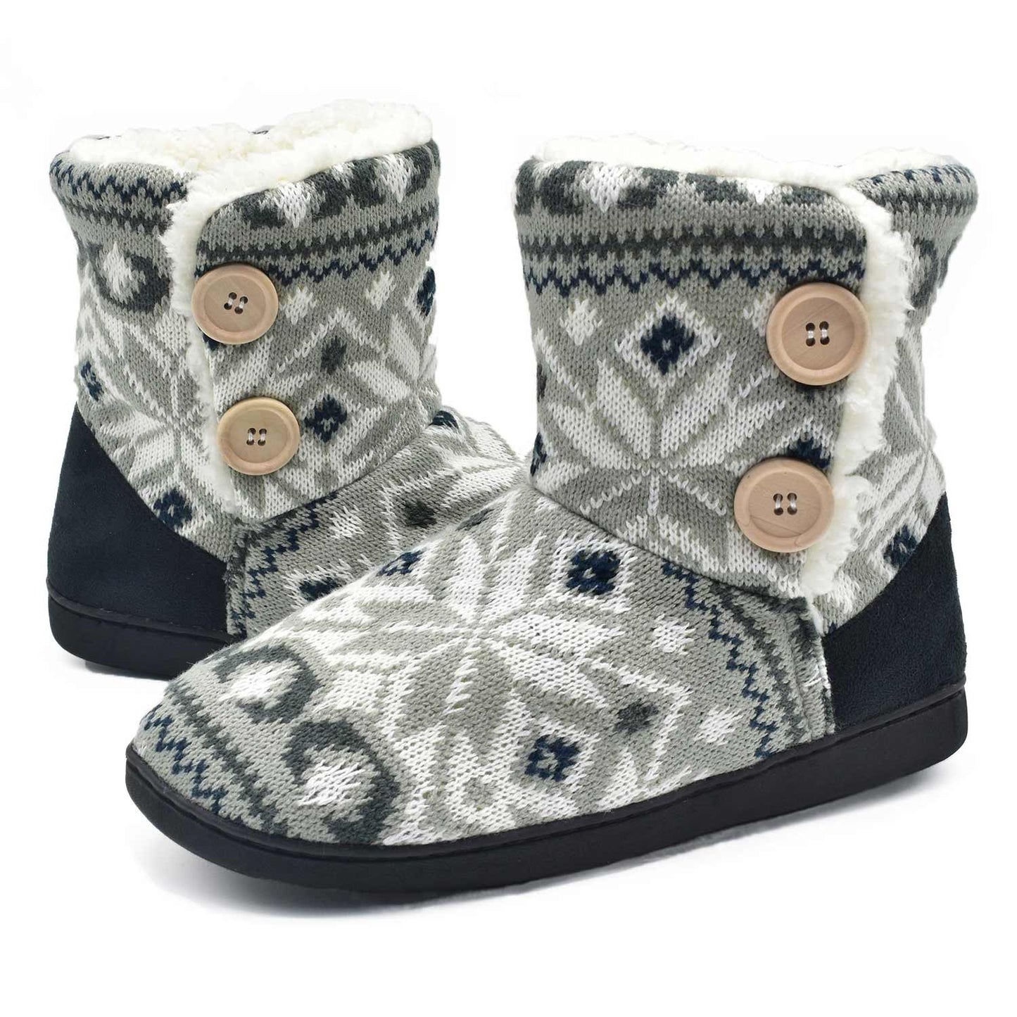 Women's Slippers Comfort Knit Boots Winter Warm Outdoor Indoor Shoes