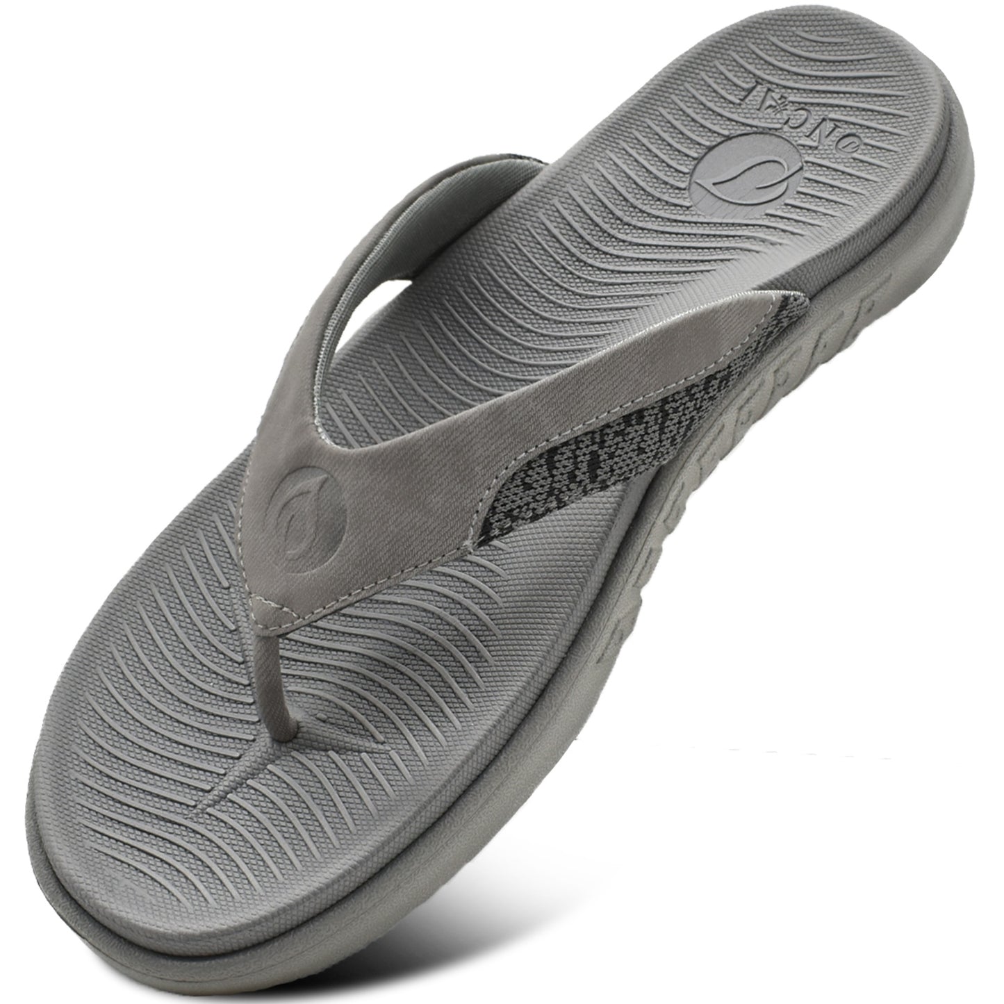 Mens Flip Flop Open Toe Athletic Straps Orthotic Summer Plantar Fasciitis Sport Sandals with Soft Cushion Arch Support