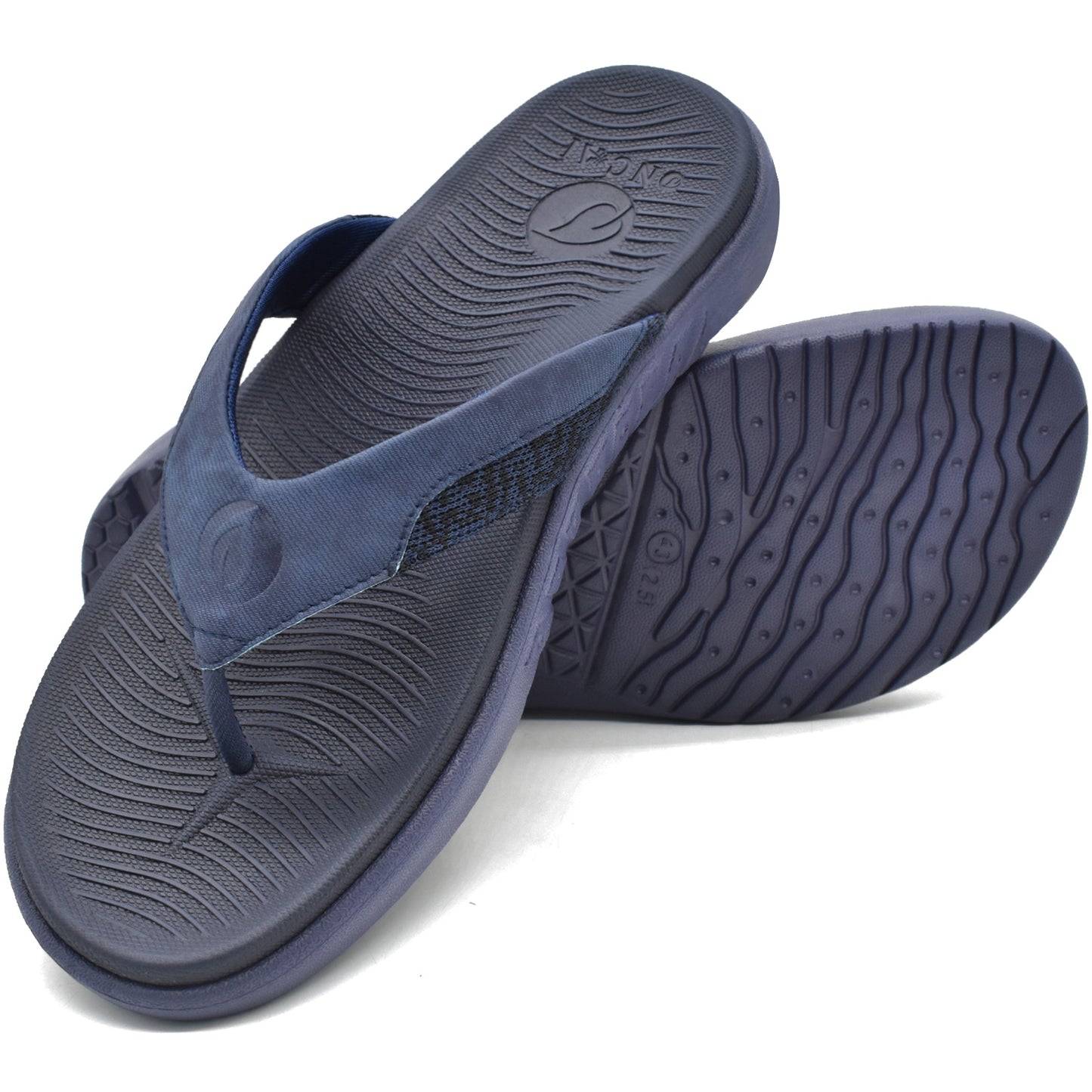 Mens Flip Flop Open Toe Athletic Straps Orthotic Summer Plantar Fasciitis Sport Sandals with Soft Cushion Arch Support