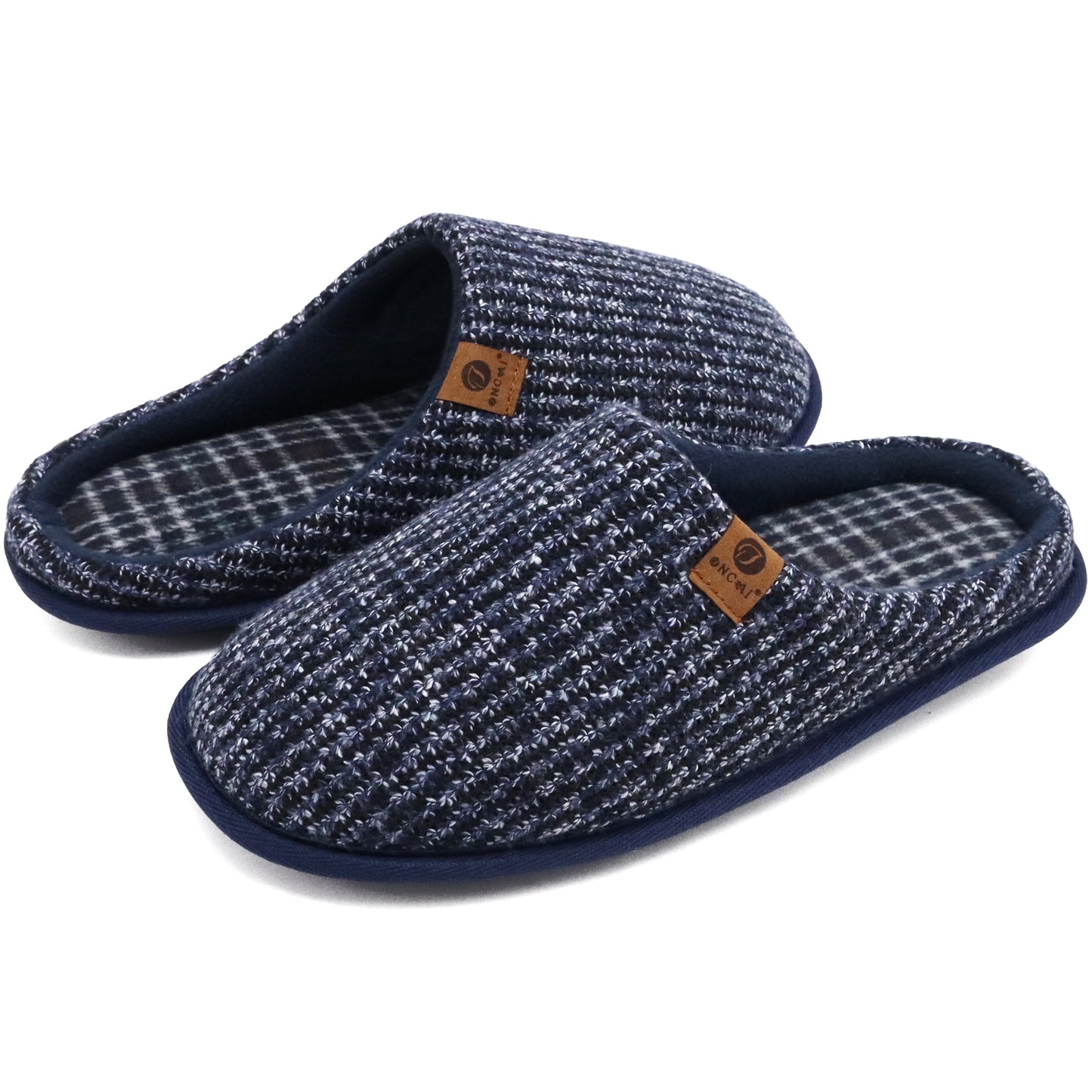 Mens Cozy Memory Foam Scuff Slippers Slip On Warm House Shoes Indoor/Outdoor With Best Arch Support