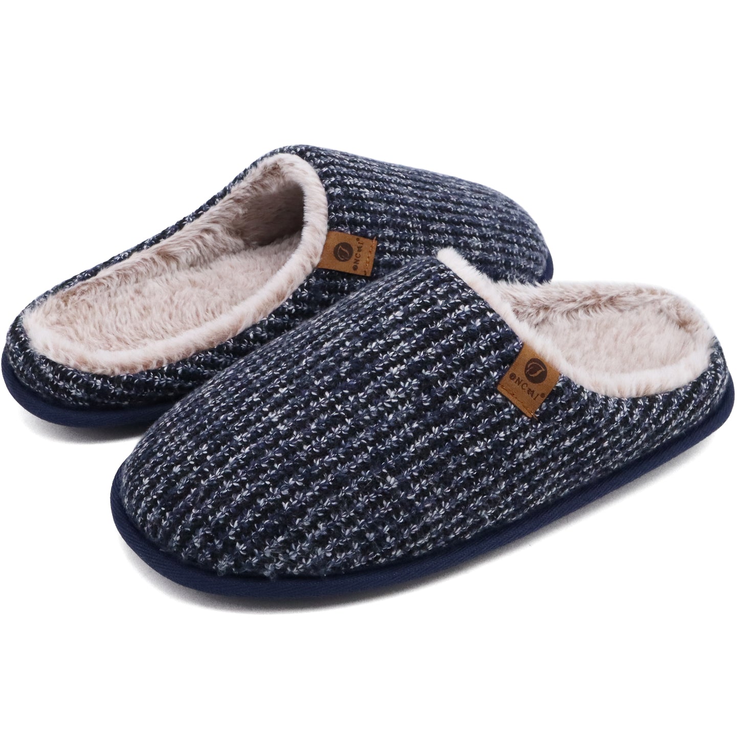 Mens Cozy Memory Foam Scuff Slippers Slip On Warm House Shoes Indoor/Outdoor With Best Arch Support