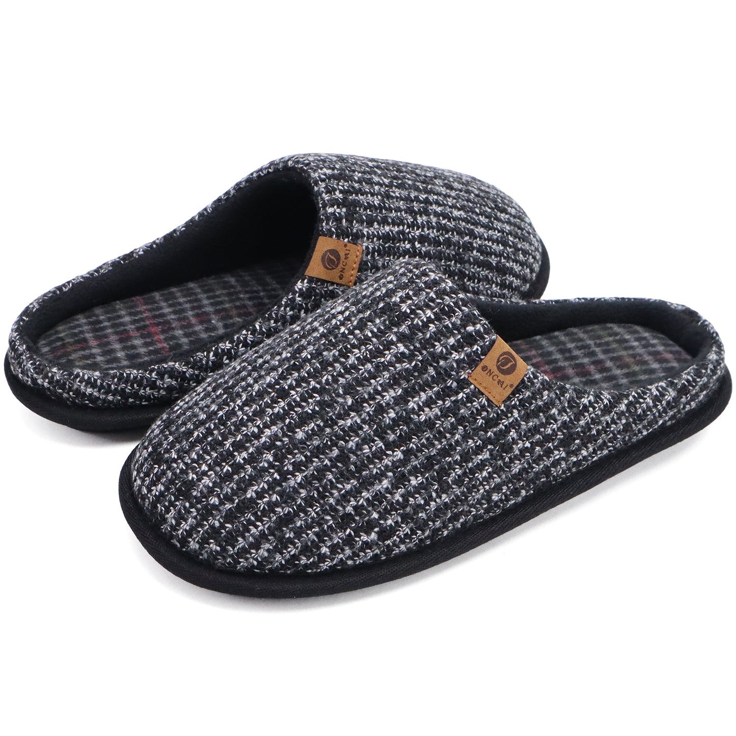 Mens Cozy Memory Foam Scuff Slippers Slip On Warm House Shoes Indoor/Outdoor With Best Arch Support