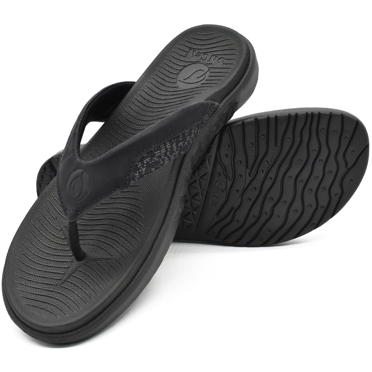 Mens Flip Flop Open Toe Athletic Straps Orthotic Summer Plantar Fasciitis Sport Sandals with Soft Cushion Arch Support