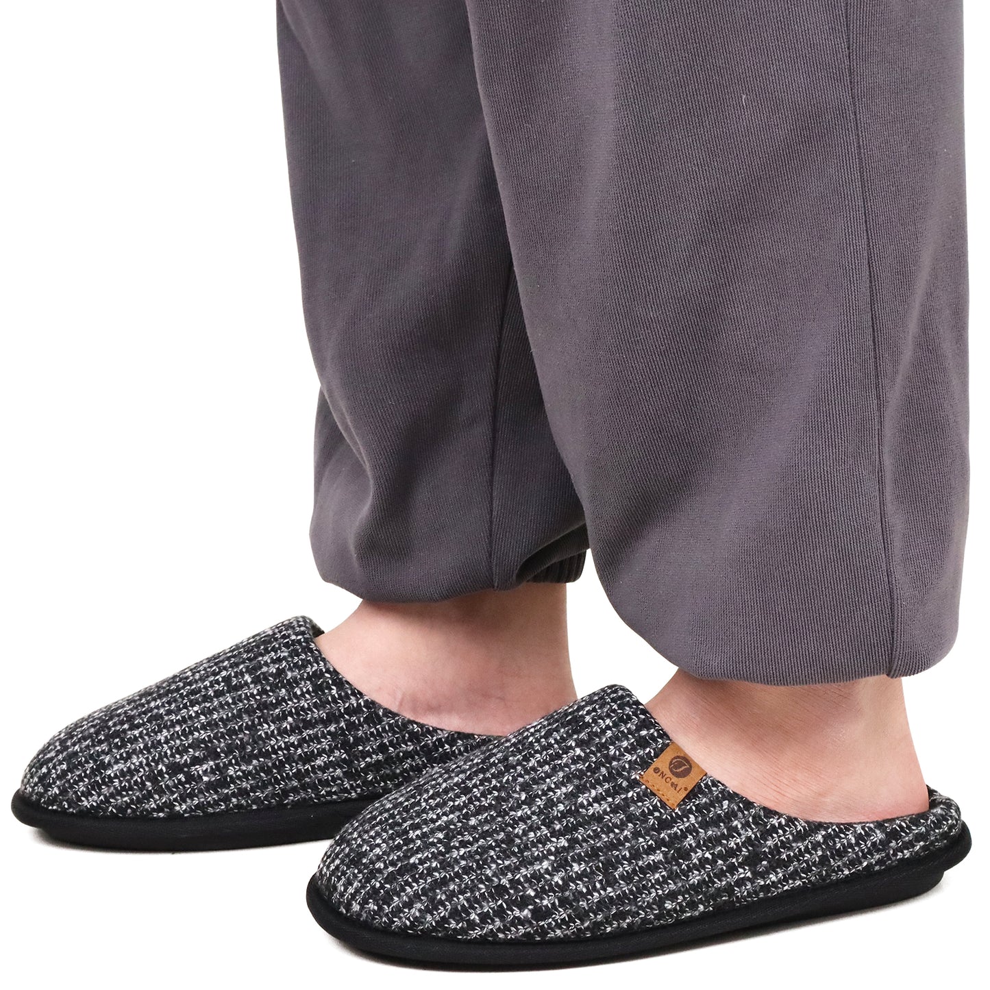 Mens Cozy Memory Foam Scuff Slippers Slip On Warm House Shoes Indoor/Outdoor With Best Arch Support