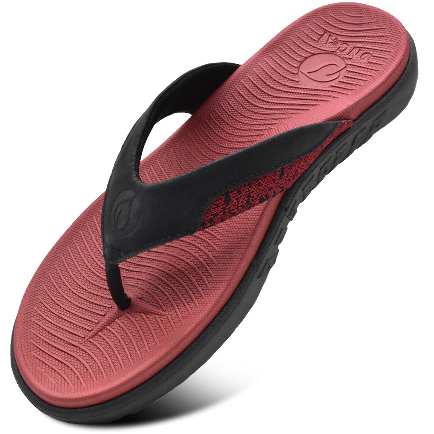 Mens Flip Flop Open Toe Athletic Straps Orthotic Summer Plantar Fasciitis Sport Sandals with Soft Cushion Arch Support