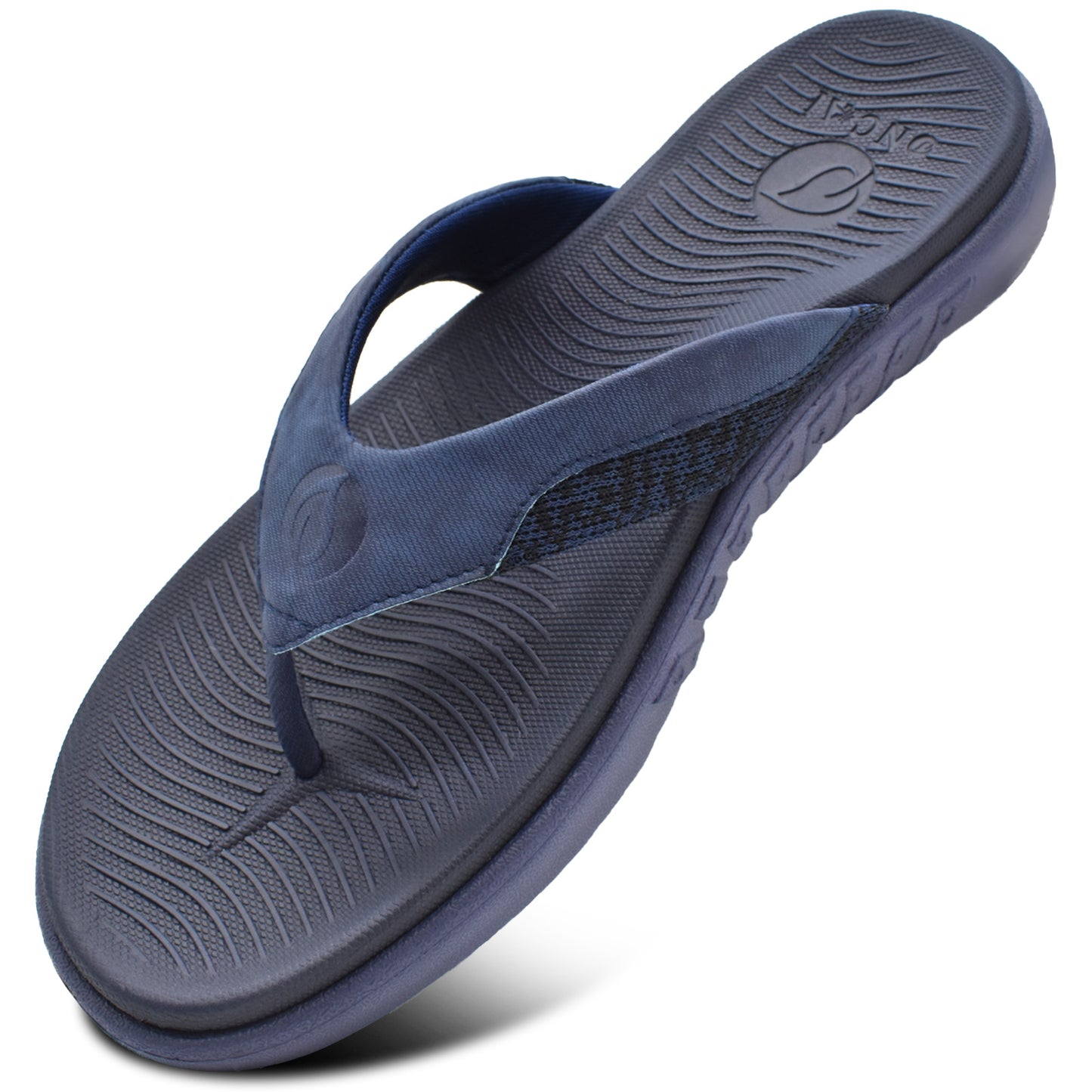 Mens Flip Flop Open Toe Athletic Straps Orthotic Summer Plantar Fasciitis Sport Sandals with Soft Cushion Arch Support