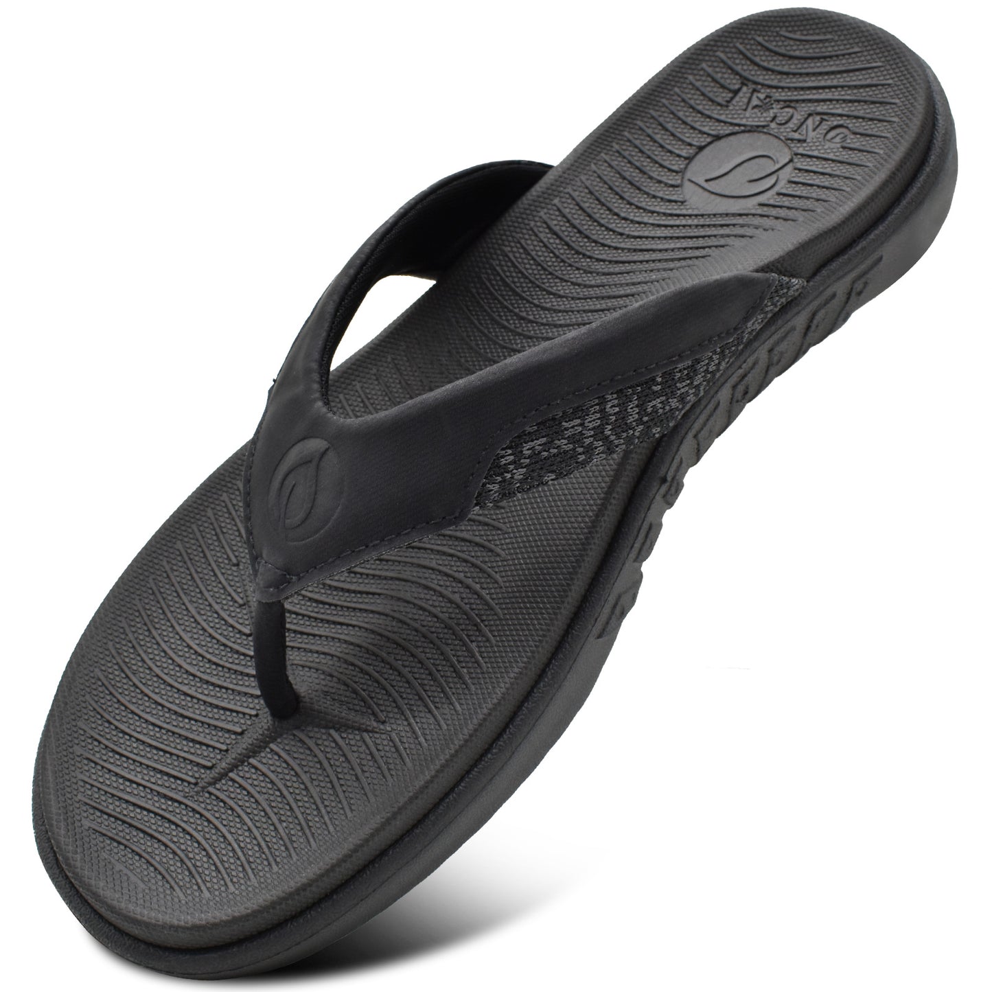 Mens Flip Flop Open Toe Athletic Straps Orthotic Summer Plantar Fasciitis Sport Sandals with Soft Cushion Arch Support