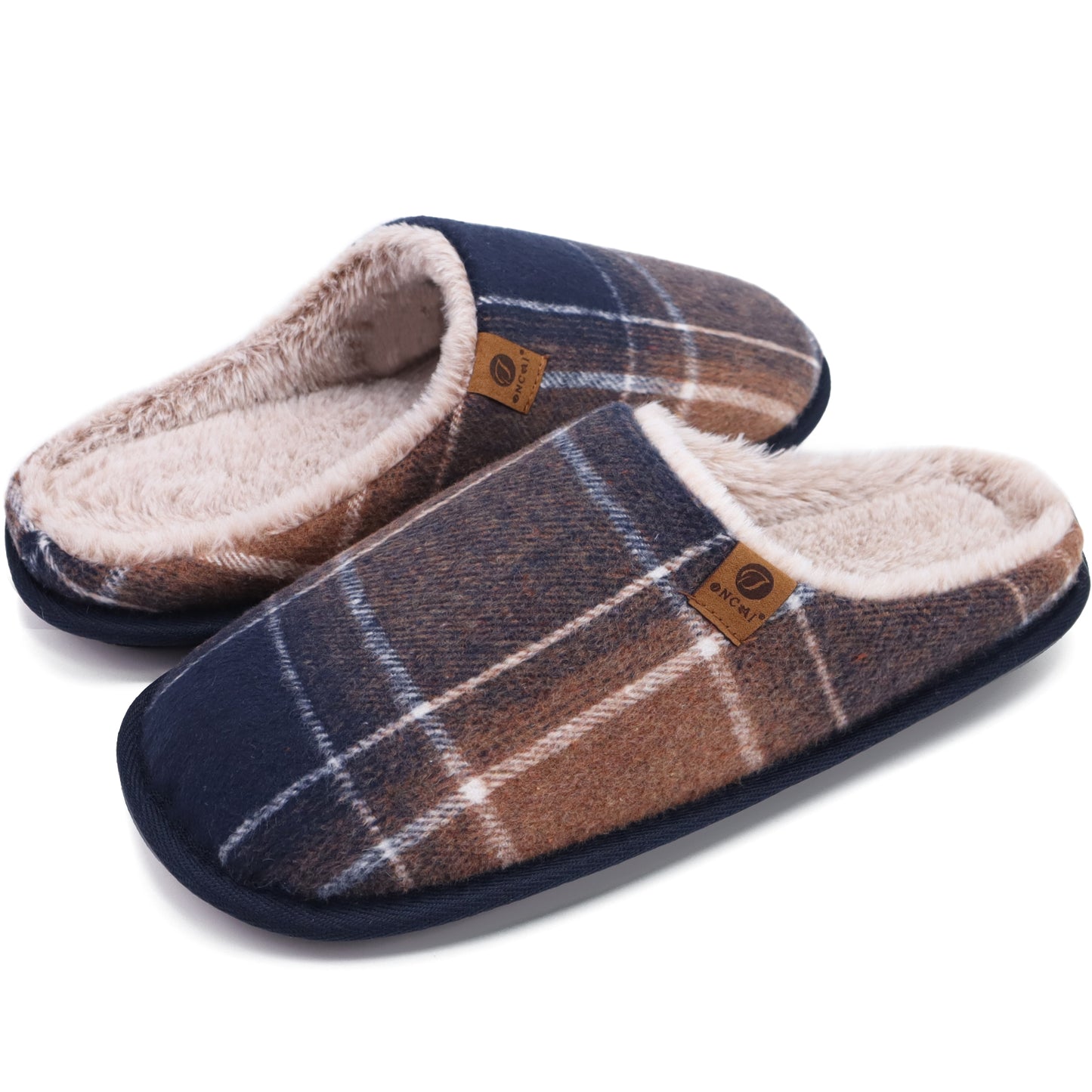 Mens Cozy Memory Foam Scuff Slippers Slip On Warm House Shoes Indoor/Outdoor With Best Arch Support