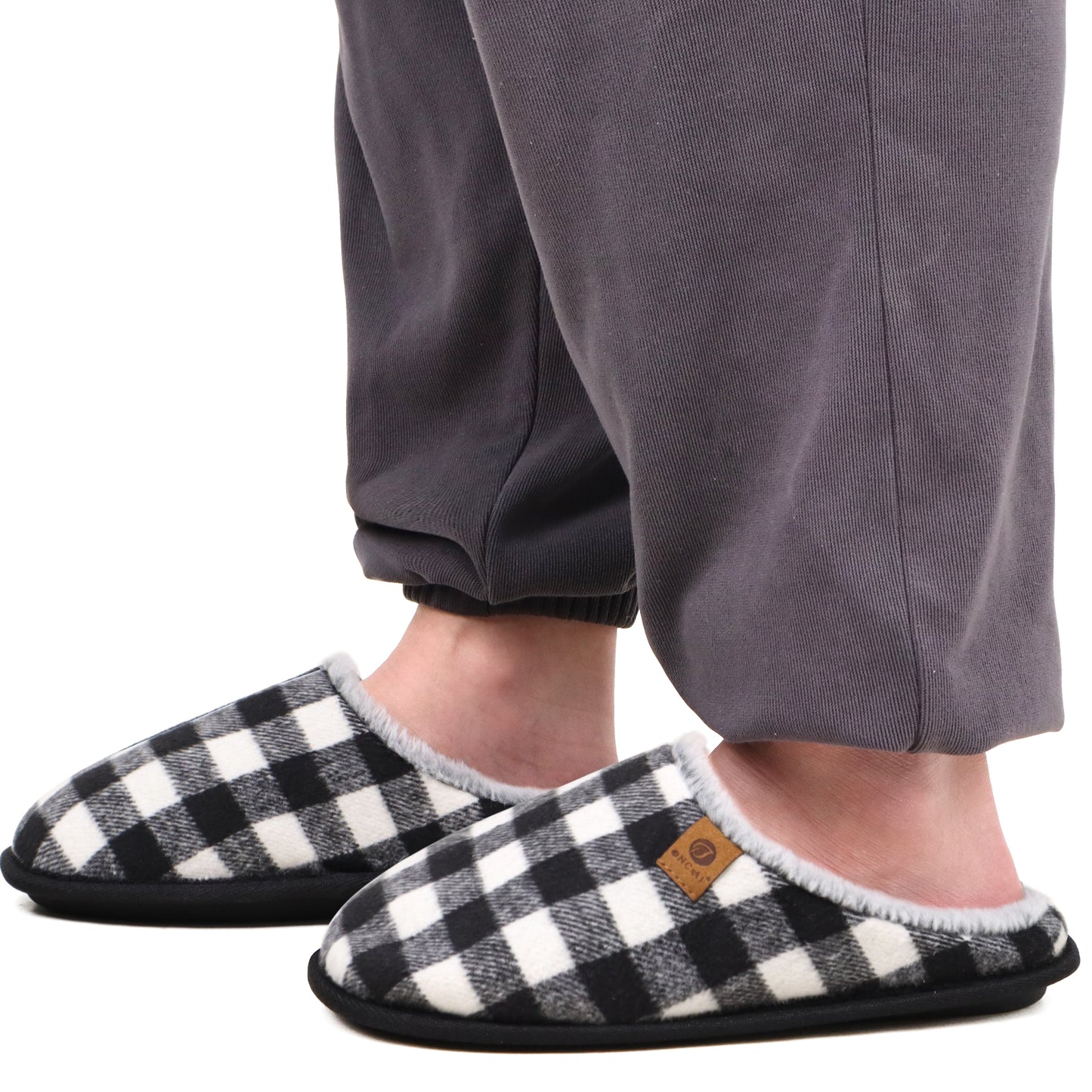 Mens Cozy Memory Foam Scuff Slippers Slip On Warm House Shoes Indoor/Outdoor With Best Arch Support