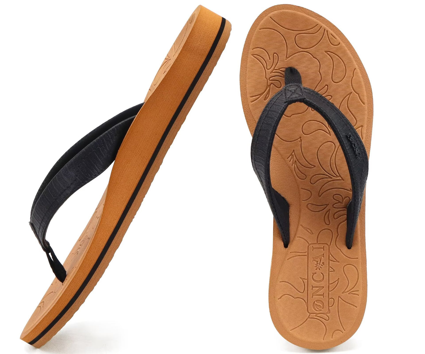 ONCAI Women's Flip Flops Comfortable Summer Beach Thong Sandals for Women with Cushion Walking Arch Support Yoga Mat Indoor Outdoor Soles