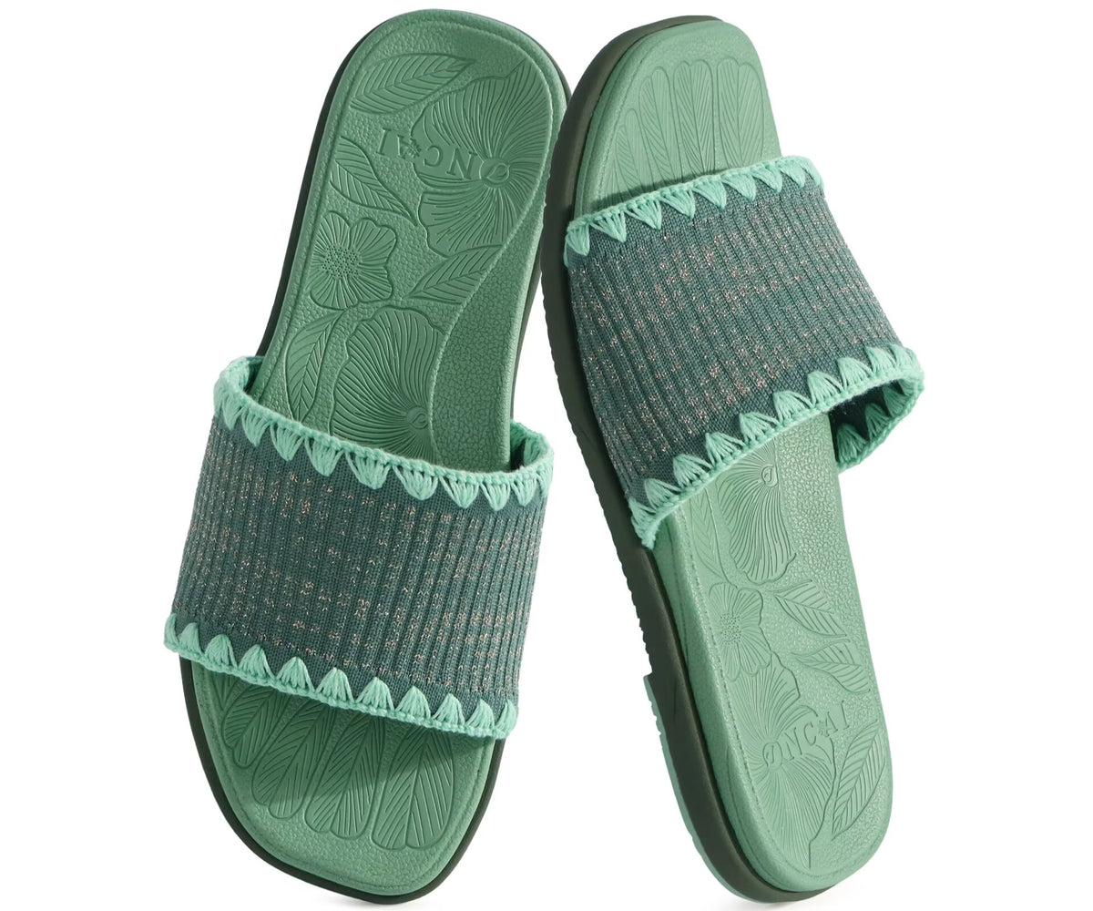 ONCAI Women's Flat Sandals Toe-loop Strappy Square Open Toe Slip on Fashion Dressy Slide Sandal for Woman 2026 Summer Casual Comfortable Beach Lightweight Outdoor Slides Shoes